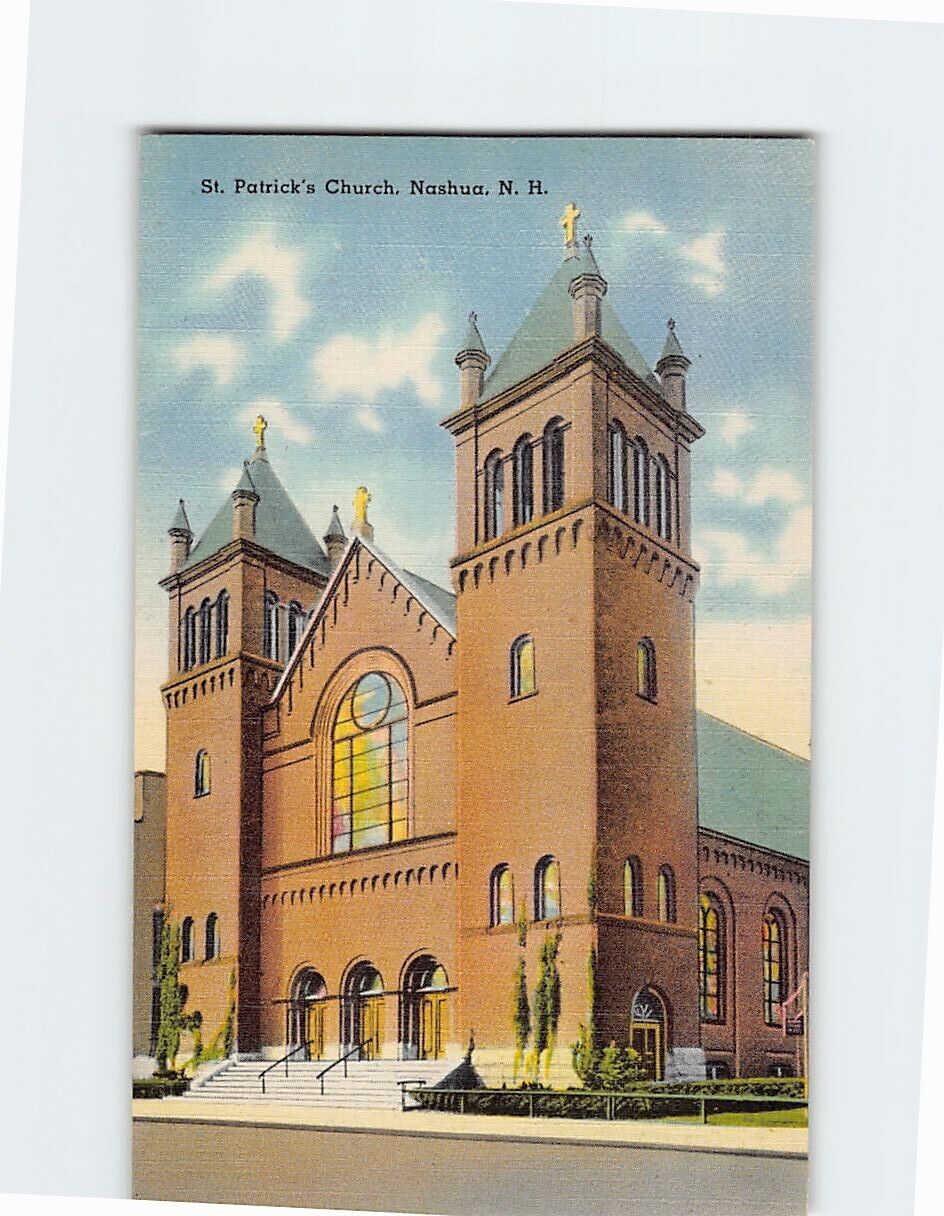 Postcard St. Patrick's Church, Nashua, New Hampshire
