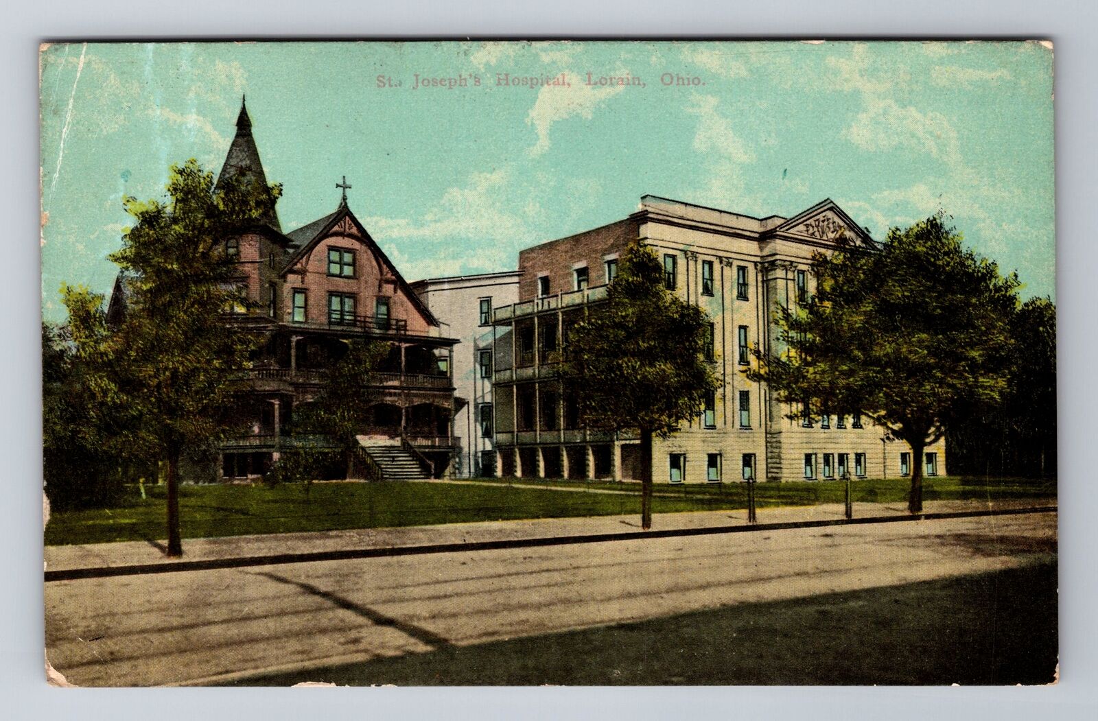Lorain OH-Ohio, St Joseph\'s Hospital, Antique Vintage Souvenir Postcard