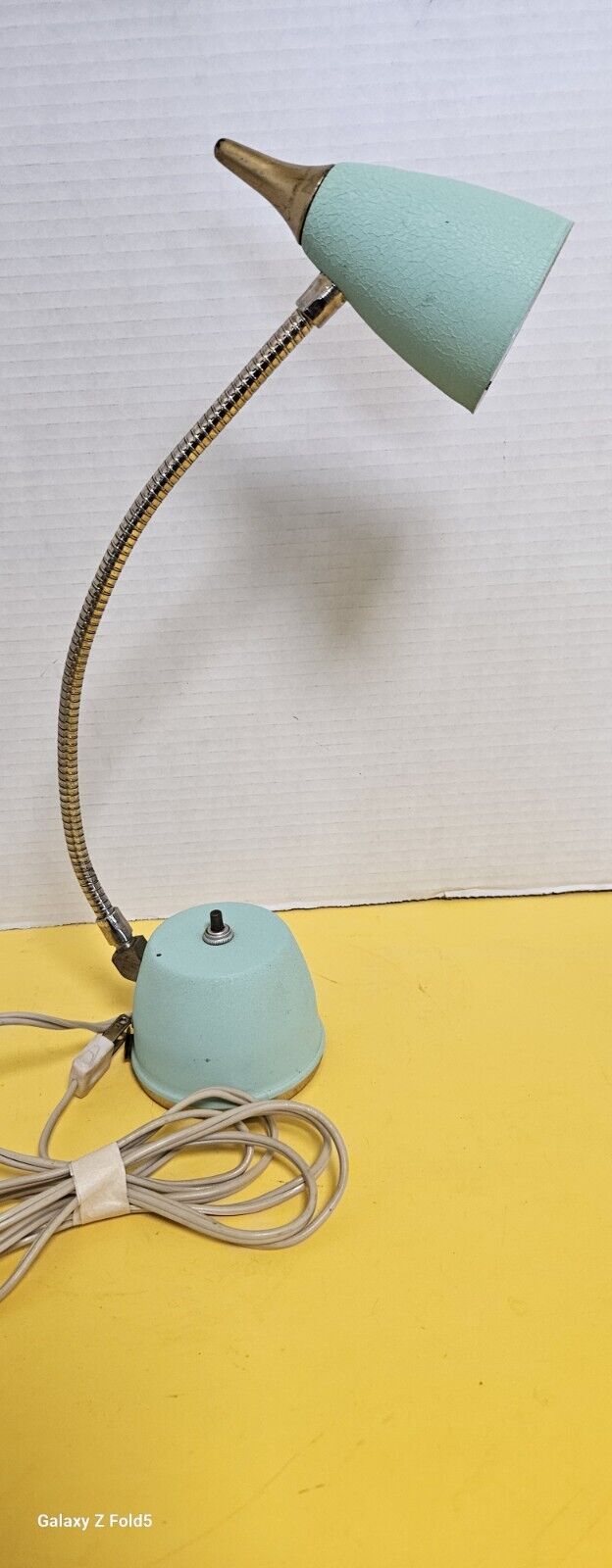 Vintage 1950s-60s Beautiful Turquoise Portable Desktop Gooseneck Lamp. Great...