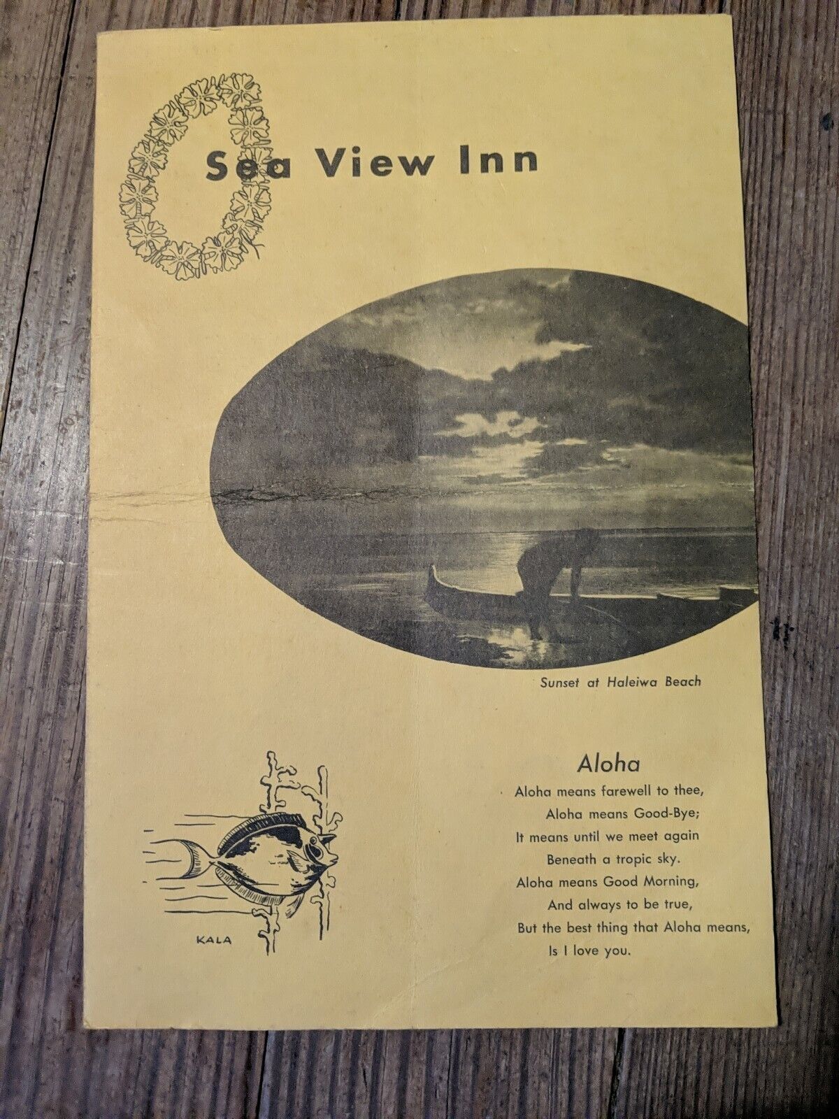 SEA VIEW INN HAWIAII 1940-50S MAP BROCHURE HOTEL RARE #2