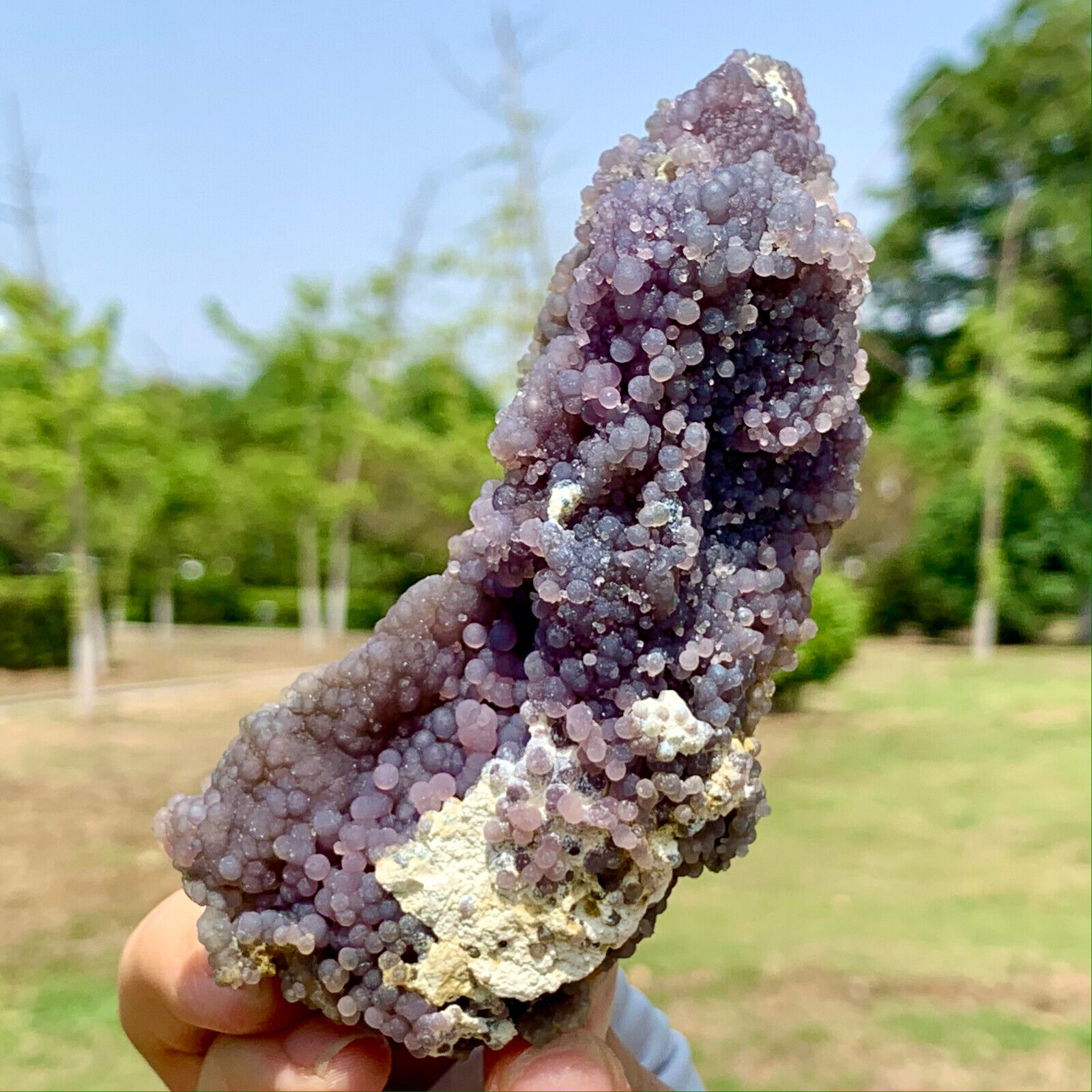 227G   Beautiful Natural Purple Grape Agate Chalcedony Crystal Mineral Specimen