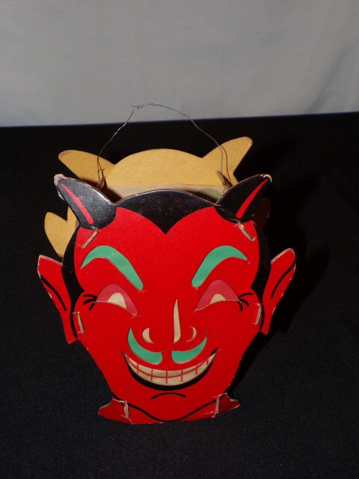 Vintage Antique Halloween Devil Jack O Lantern Cardboard Krampus