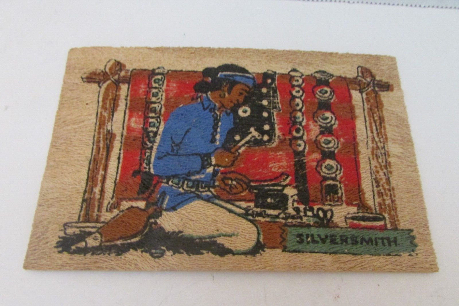 Antique Vintage Yucca Wood Postcard Navajo Silversmith Indian Native American