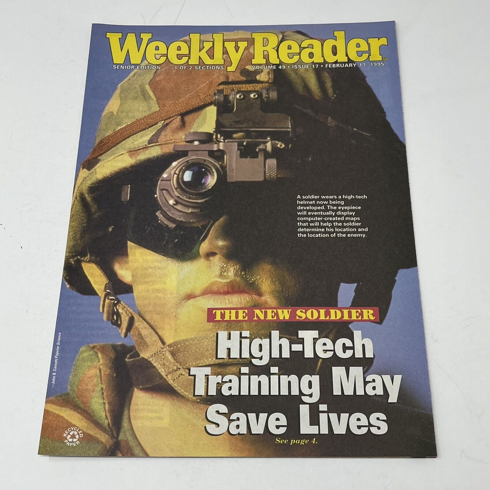 1995 Weekly Reader Magazine High Tech Soldier Doctors Computer Largest Armies