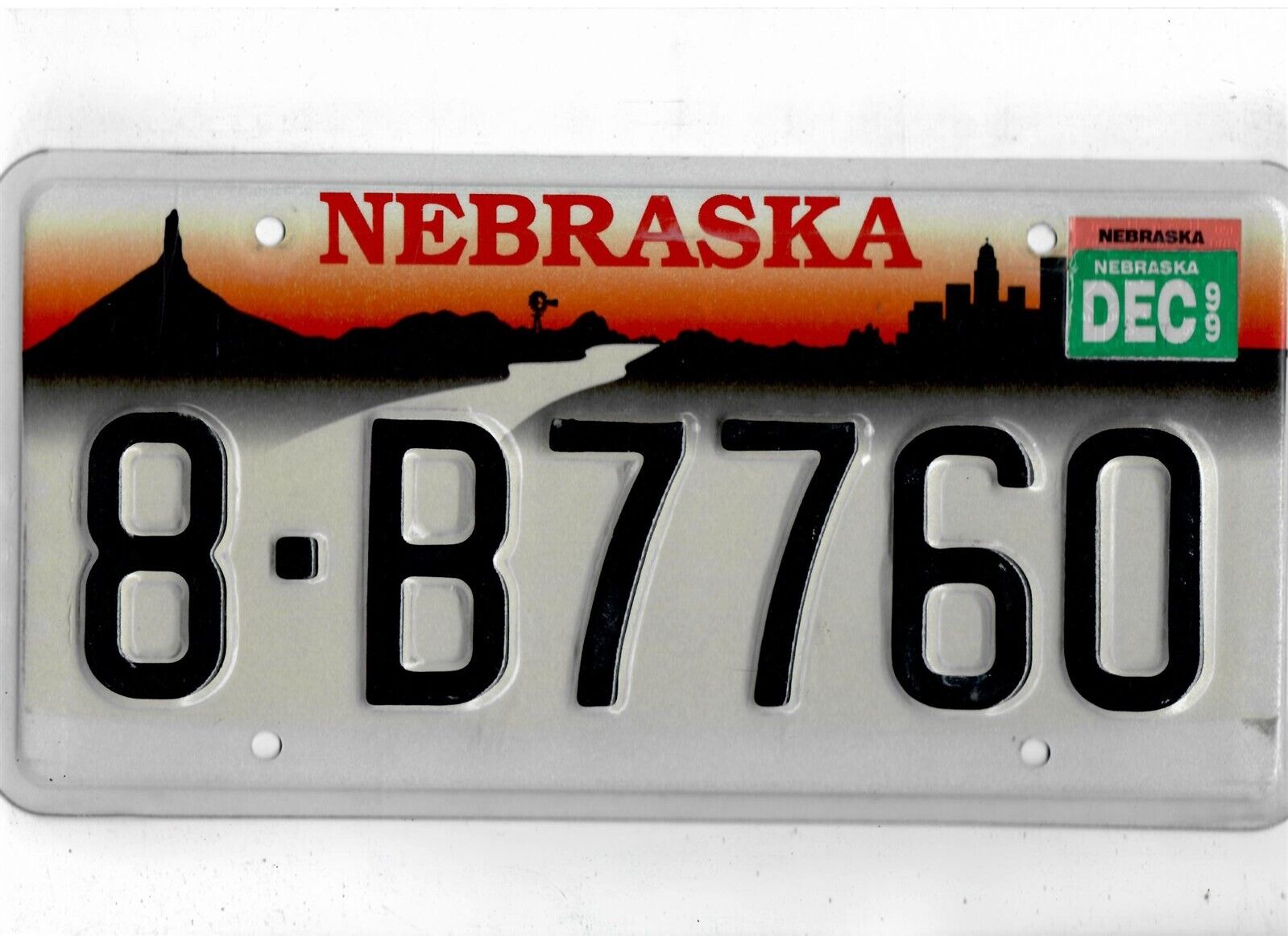 NEBRASKA passenger 1999 license plate \
