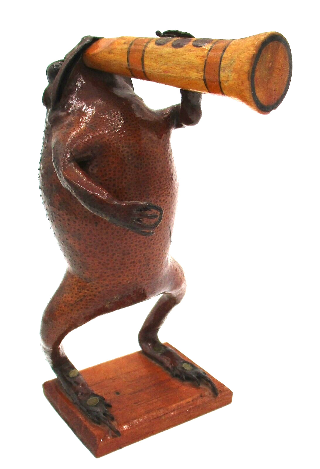 Vintage Taxidermy Frog Small Clarinet Player Mexico Folk Art Anthropomorphic