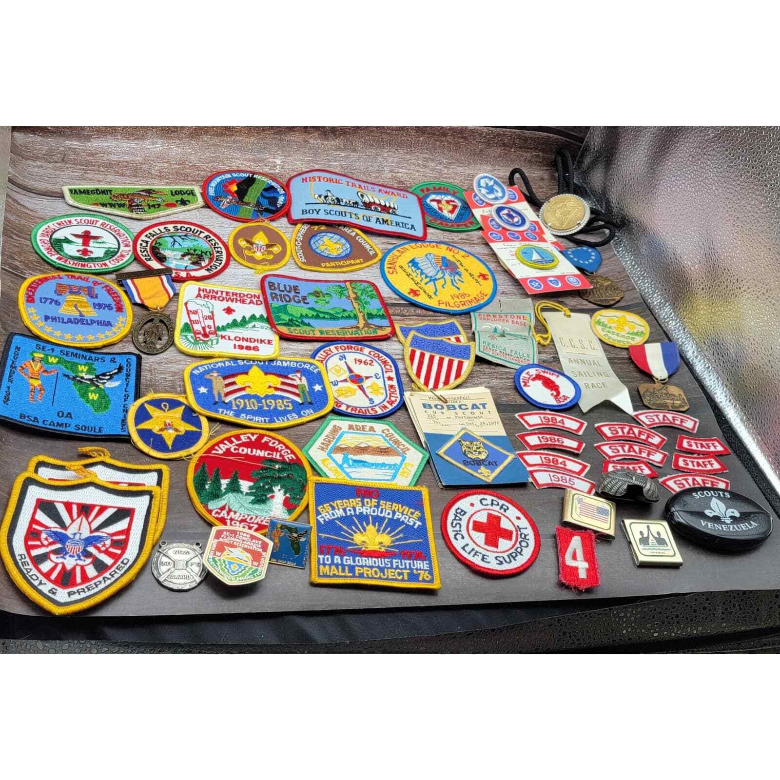 Massive Vintage Boy Scouts BSA collection of badges, medals, etc. 75+ pieces 