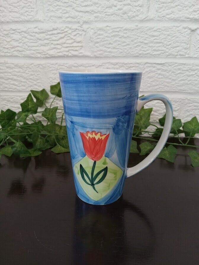Beautiful Vintage Emerald Collection Oversized Hand Painted Coffee Mug