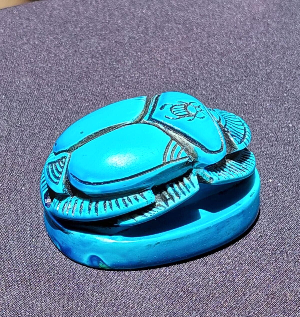 MUSEUM OF RARE PHARAONIC BLUE SCARAB ,AMULETS OF ANTIQUITIES ANCIENT EGYPT BC