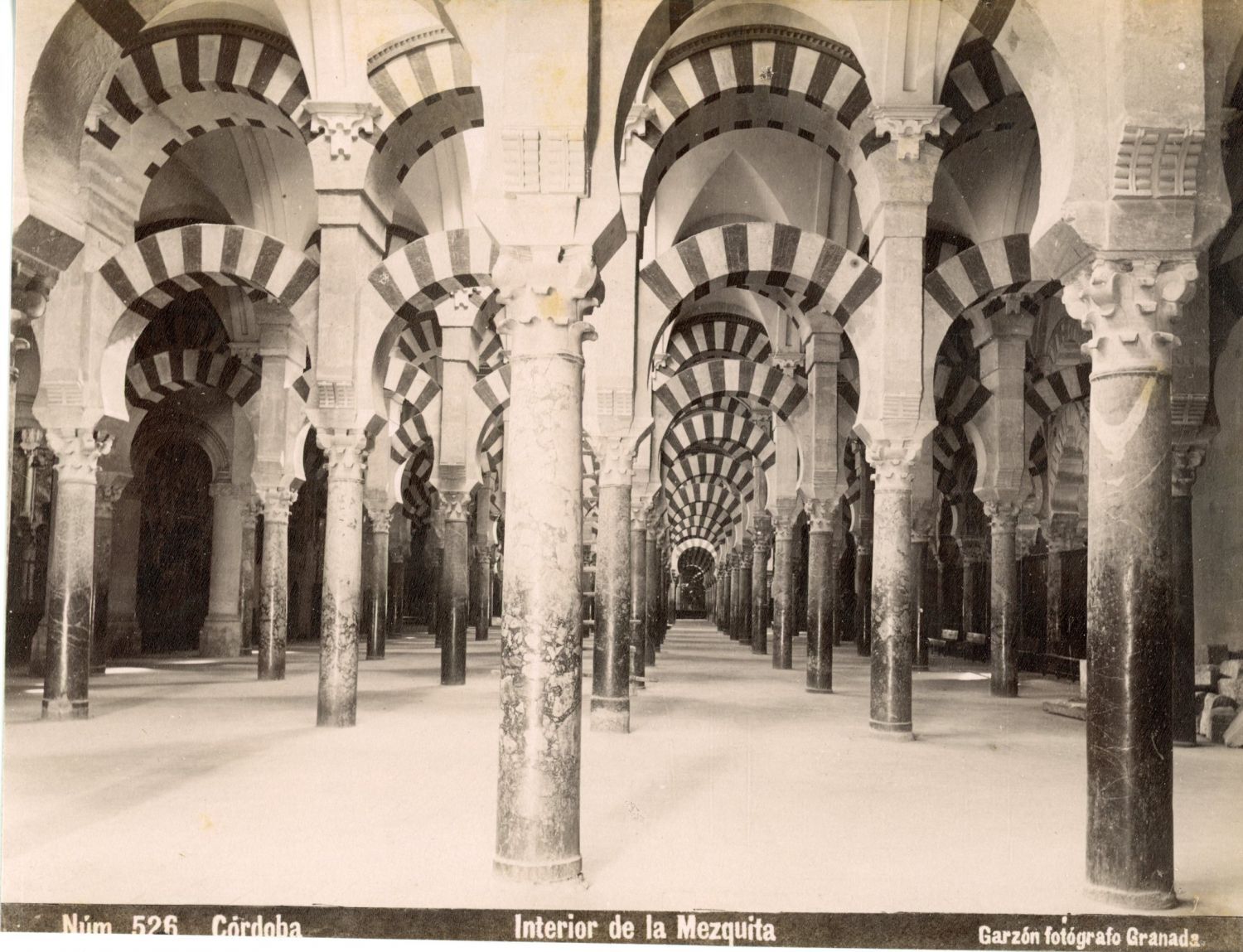 Garzón. Spain, Cordoba, Interior of the Mosque Vintage Albumen Print Tirag