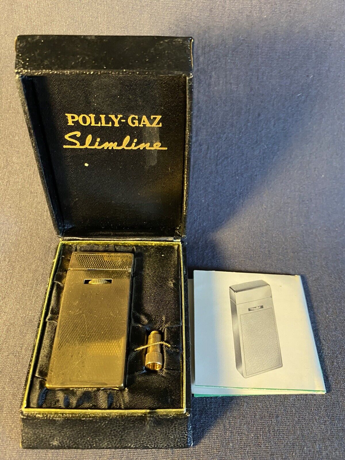 Vintage Slimline Polly-Gaz Butane Lighter With Case