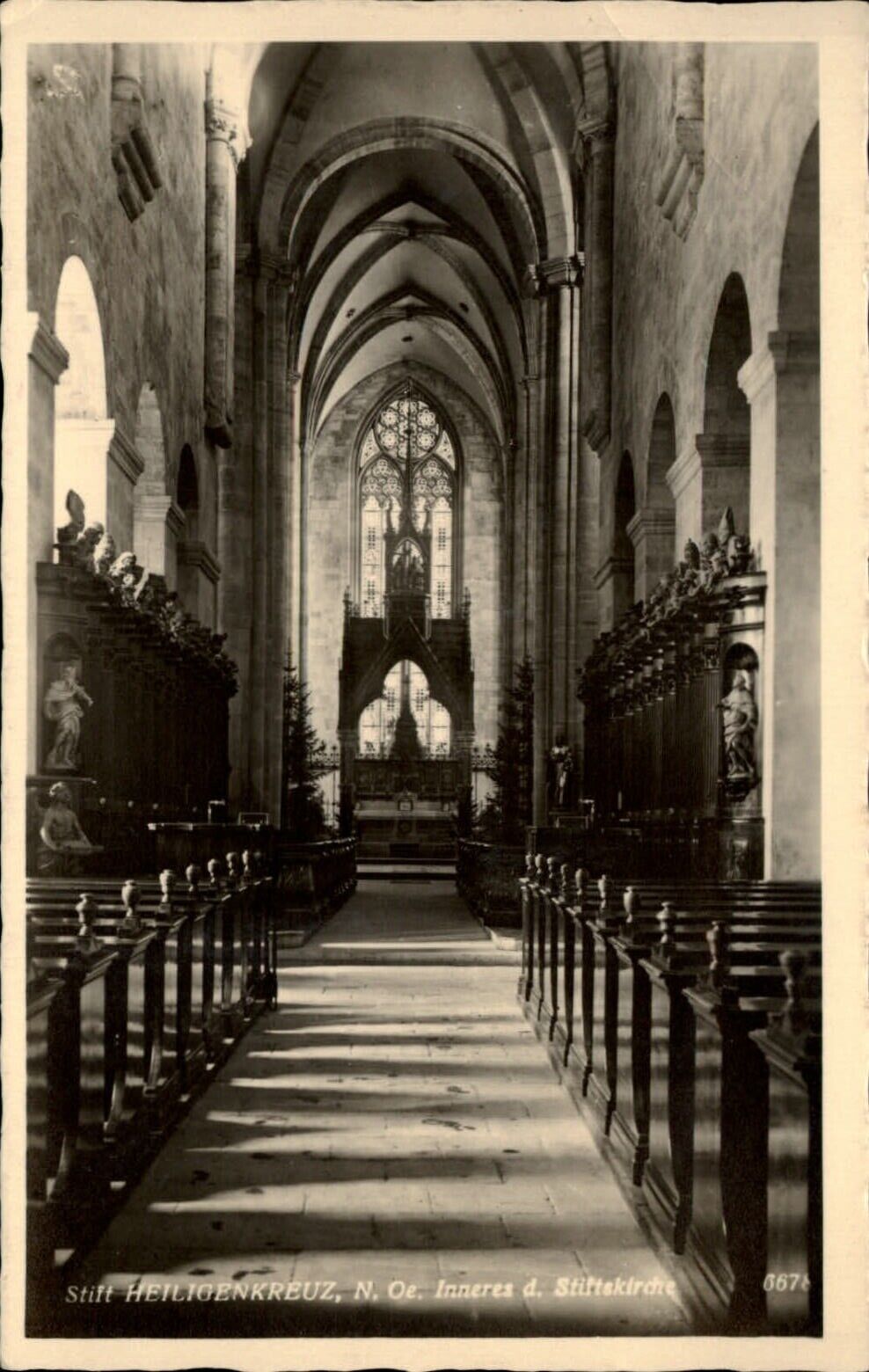RPPC Austria Heiligenkreuz Abbey interior ~ real photo postcard  sku629