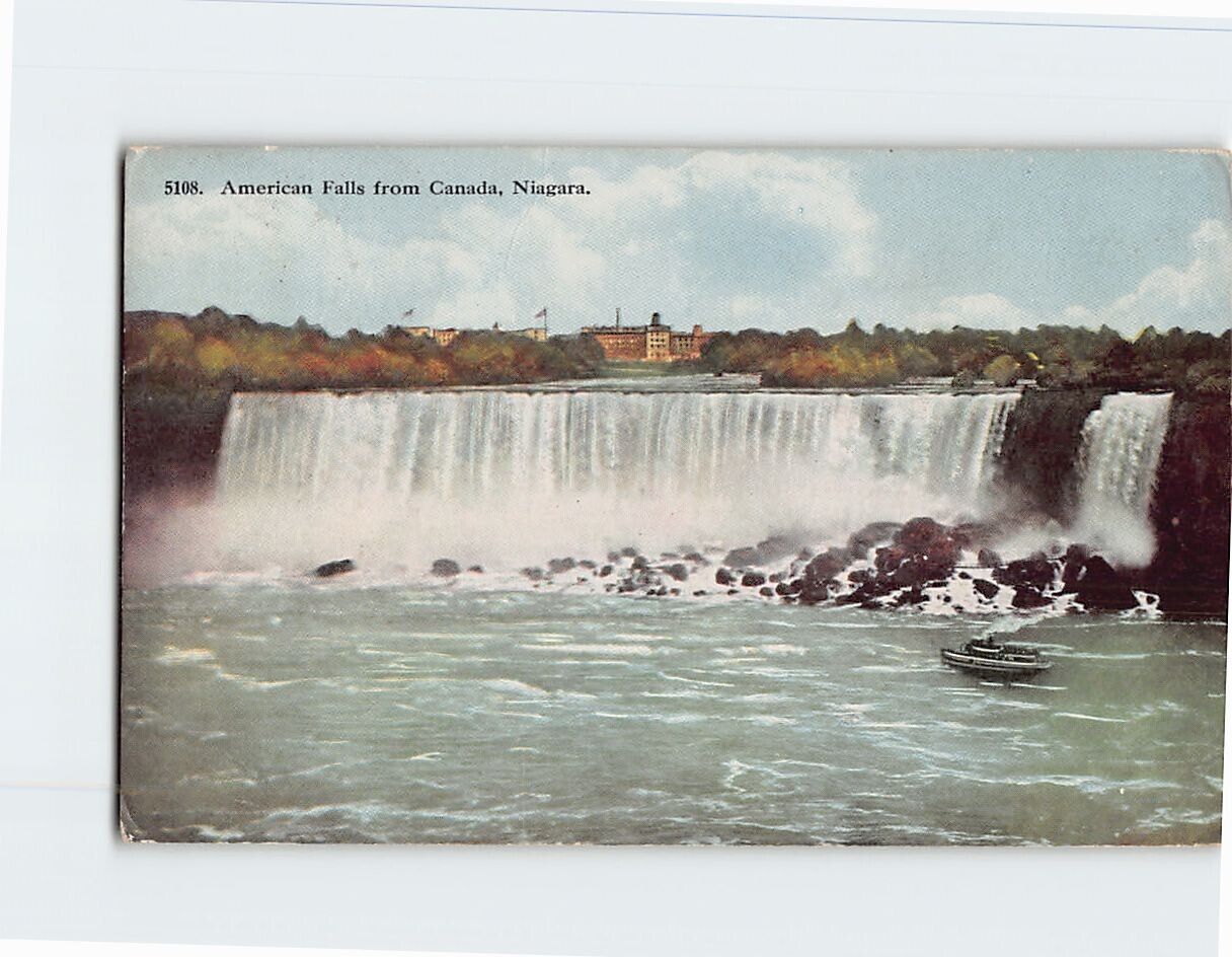 Postcard American Falls from Canada Niagara Falls New York USA