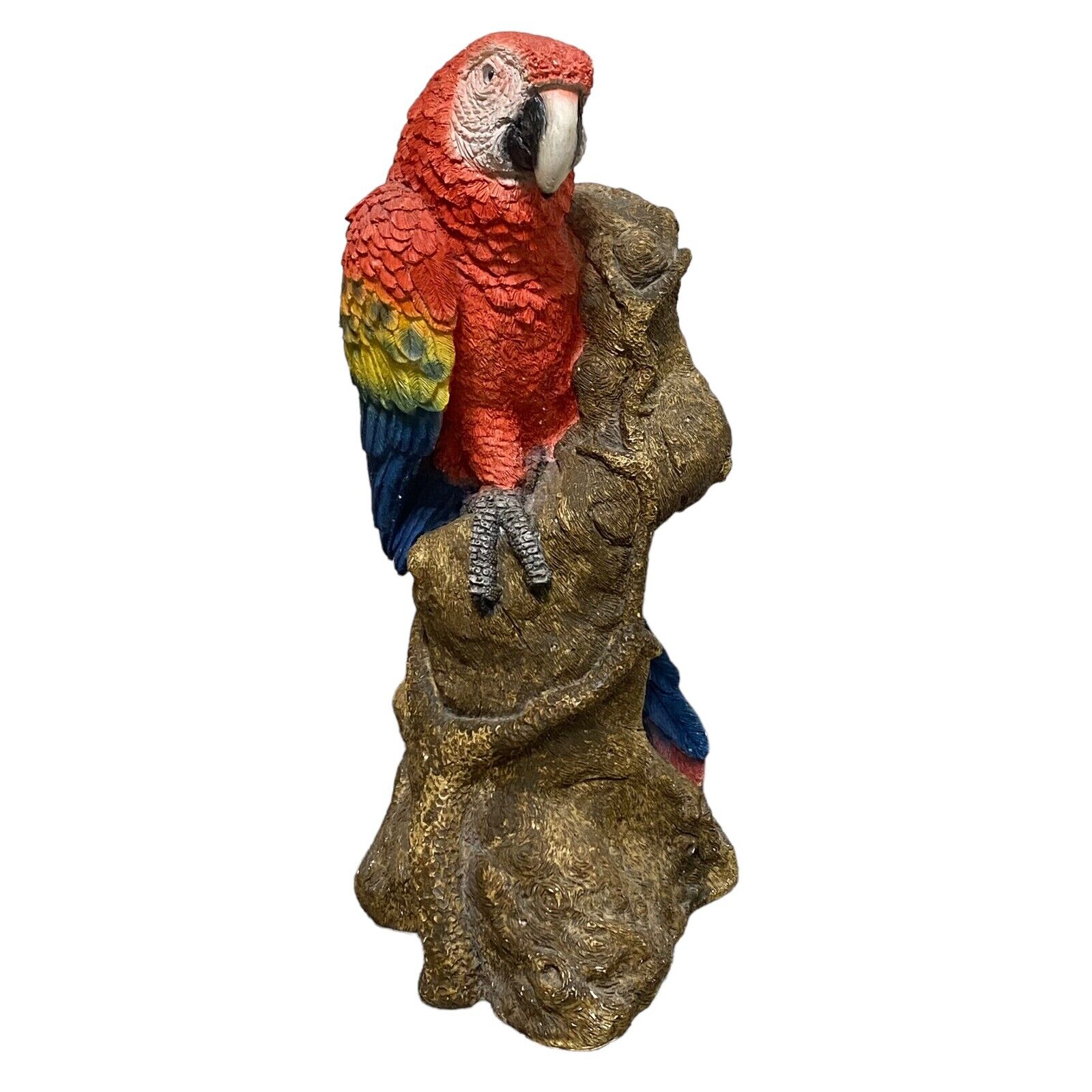 Scarlet Macaw Parrot Large Stone Figurine Animal Classics UDC Larry Miller 1991