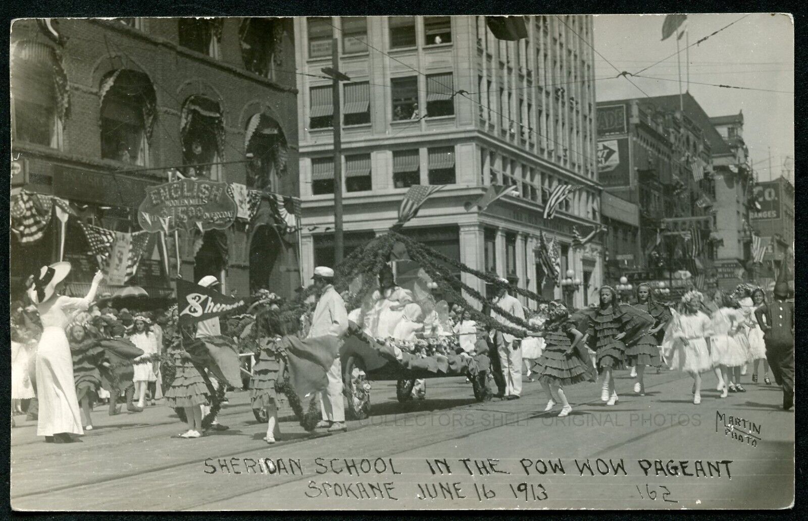 SPOKANE WASHINGTON - SHERIDAN SCHOOL 1913 POW WOW PAGEANT RPPC RP Photo Postcard