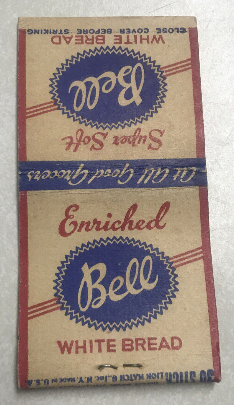 Vintage Bell Super Soft & Enriched White Bread Matchbook Empty