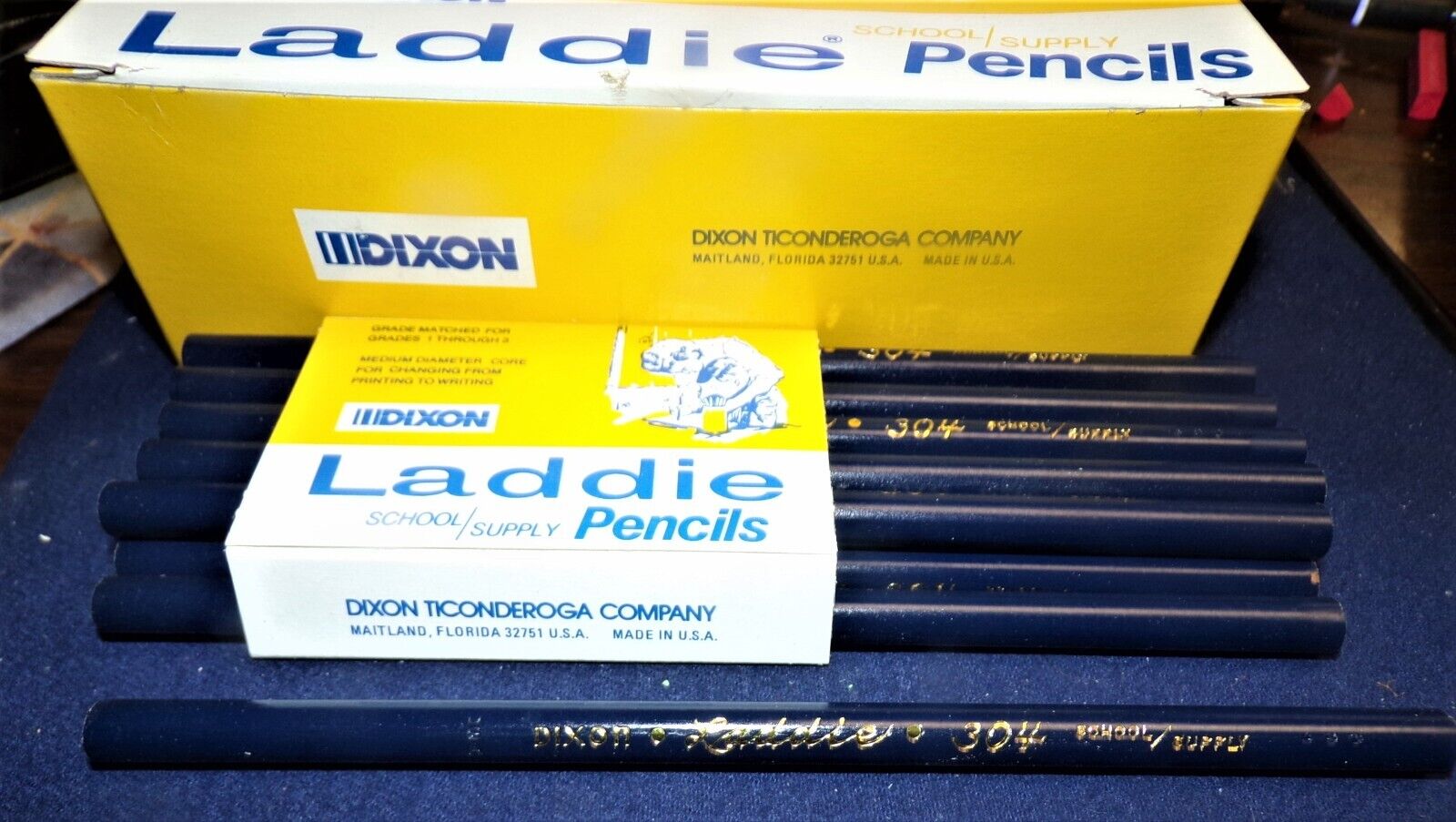 Lot  of 12 Vintage Dixon Laddie School Pencils - #304 New Thick  Unsharpened