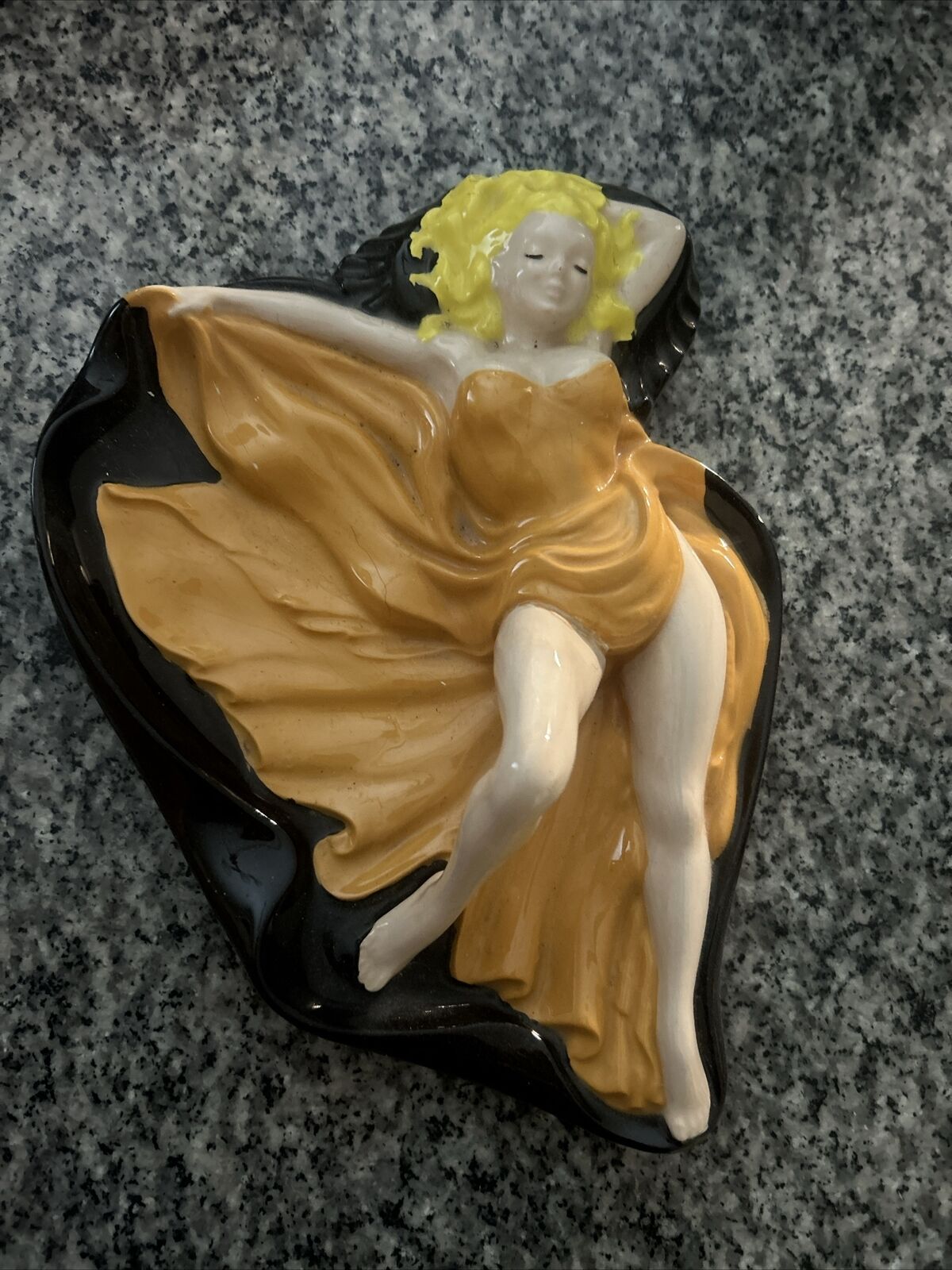 Vintage 60’s Pin Up Risque Sexy Woman Ashtray 3D Holland Mold Trinket Dish 014