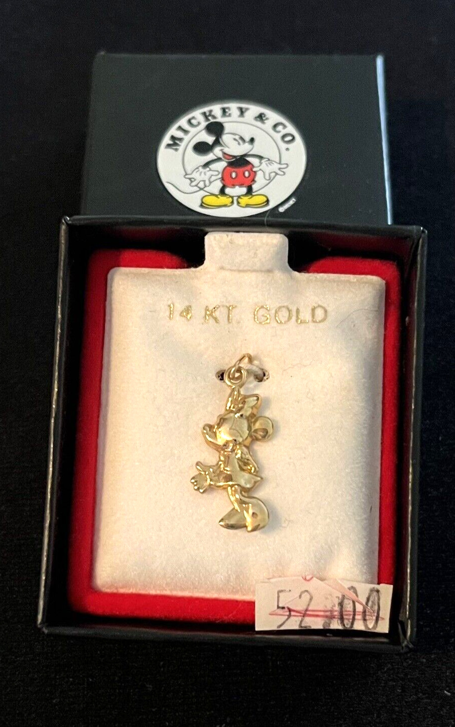 Minnie Mouse 14 K Gold Pendant Charm**RETIRED DISNEY CHARM** NEW IN BOX  1990\'s