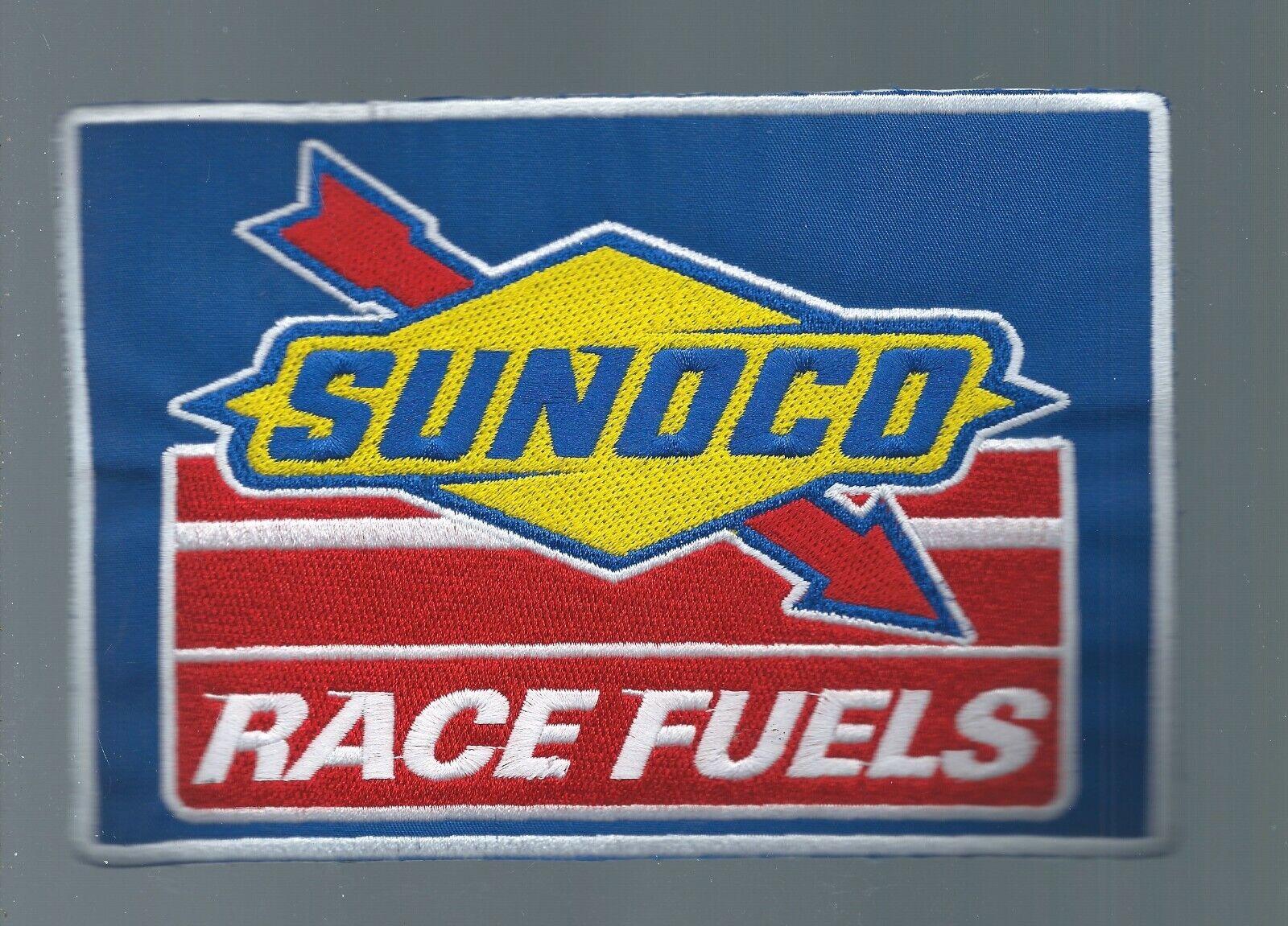NEW 5 X 7 1/8 INCH SUNOCO RACE FUELS IRON ON PATCH  CS1