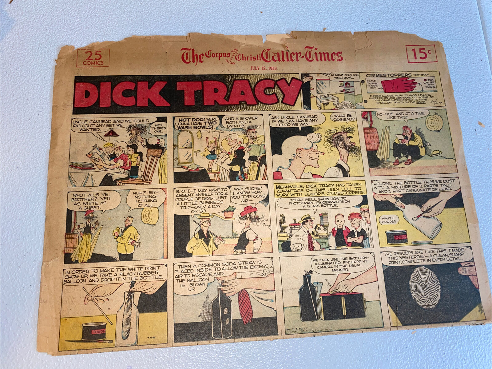 1953-1969 Chicago Newspaper Comics 19 Sections Dick Tracy Peanuts