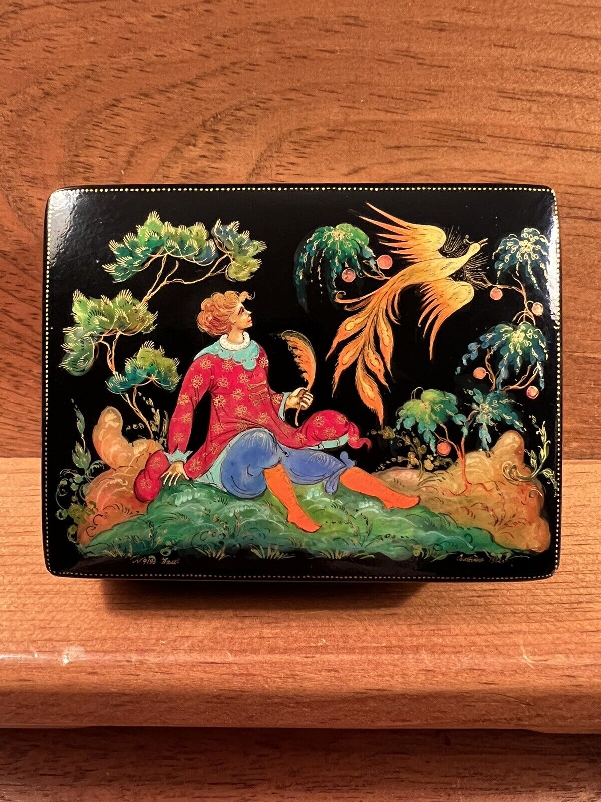 Antique Hand Painted Russian Box