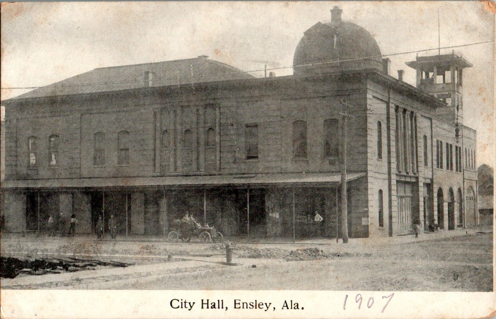 City Hall Building, Ensley, Alabama AL RPPC 1907 Postcard