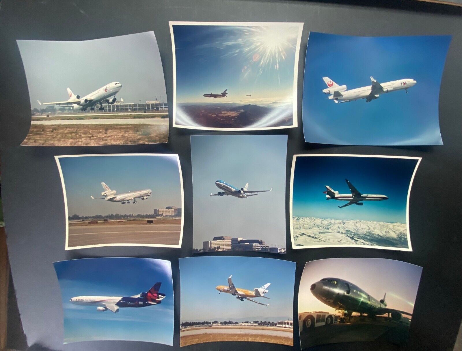 9 Original McDonnell Douglas MD-11 8X10 & 8.5X11 Official Factory Color Photos