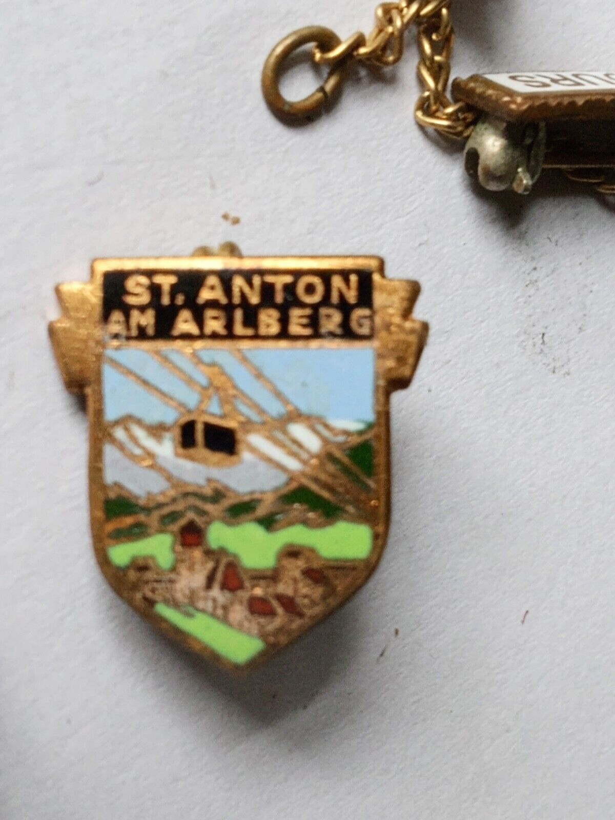 St Anton Am Alsberg Antique Souvenir Lapel Pin Enamel