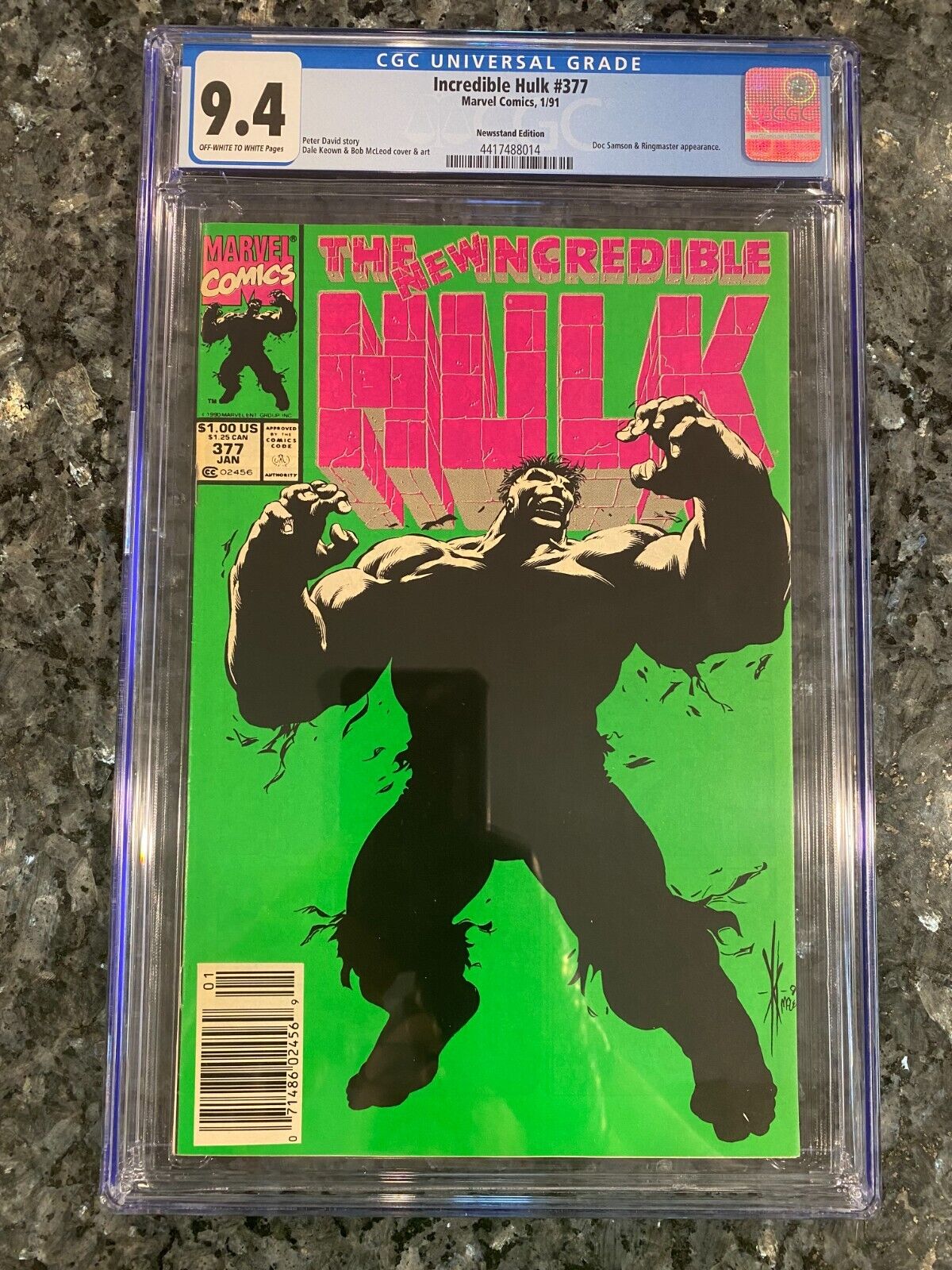 Pivotal Iconic Transformation: Incredible Hulk #377 - Newsstand Edition, CGC 9.4