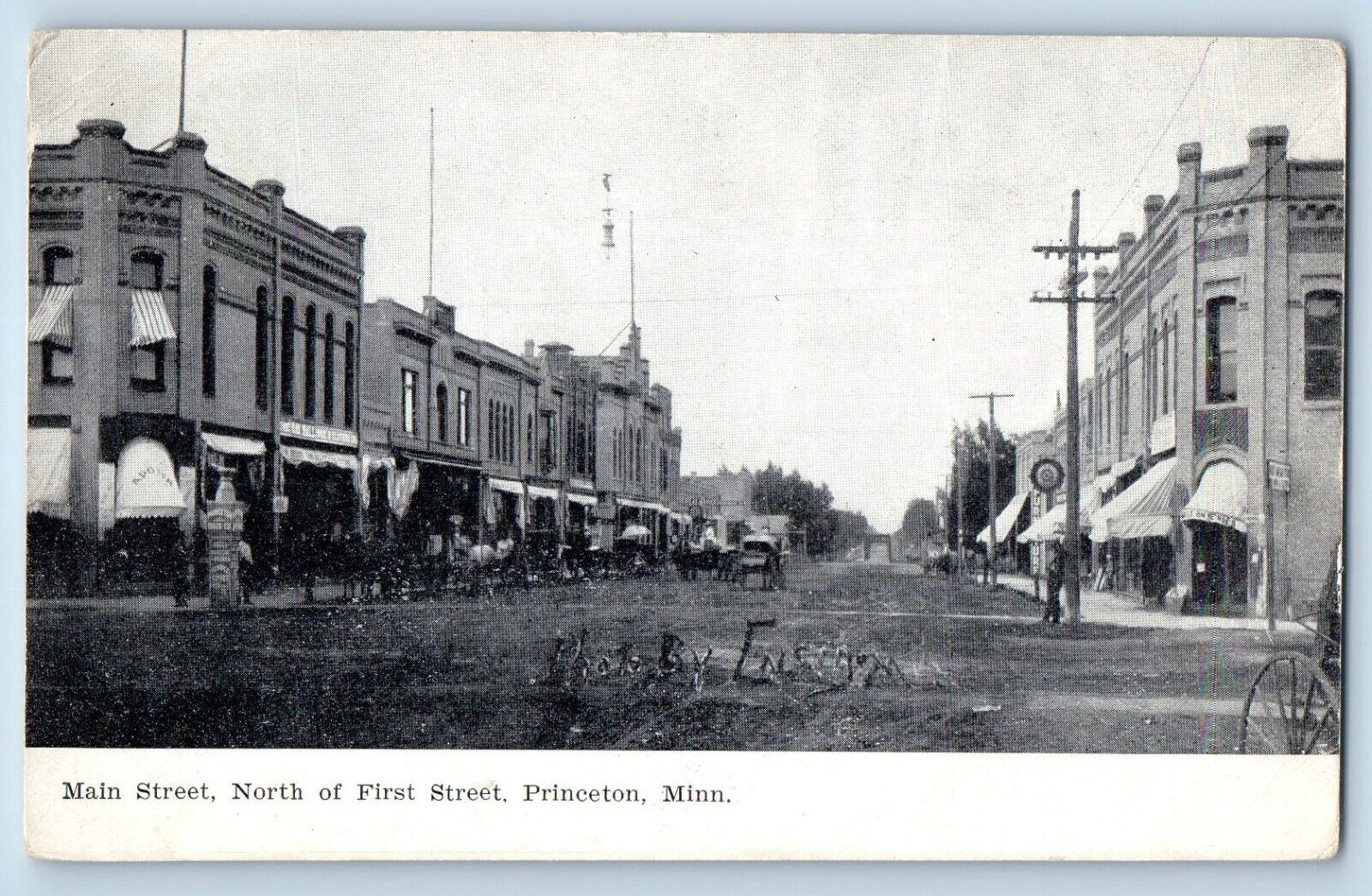 Princeton Minnesota Postcard Main Street North First Street Buildings Road 1908