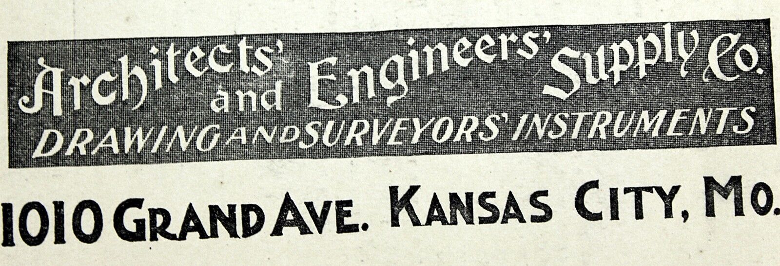 1880s-1900 ARCHITECTS and ENGINEERS SUPPLY CO Victorian Business Card KC Mo