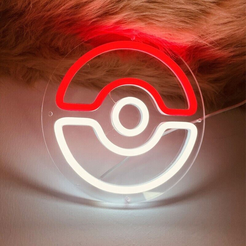 Pokemon Original Pokeball Light Neon LED USB Powered Sign Wall Decor New Cool