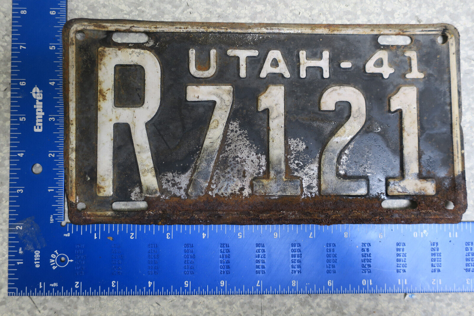 1941 41 UTAH UT LICENSE PLATE TAG #R7121 R 7121