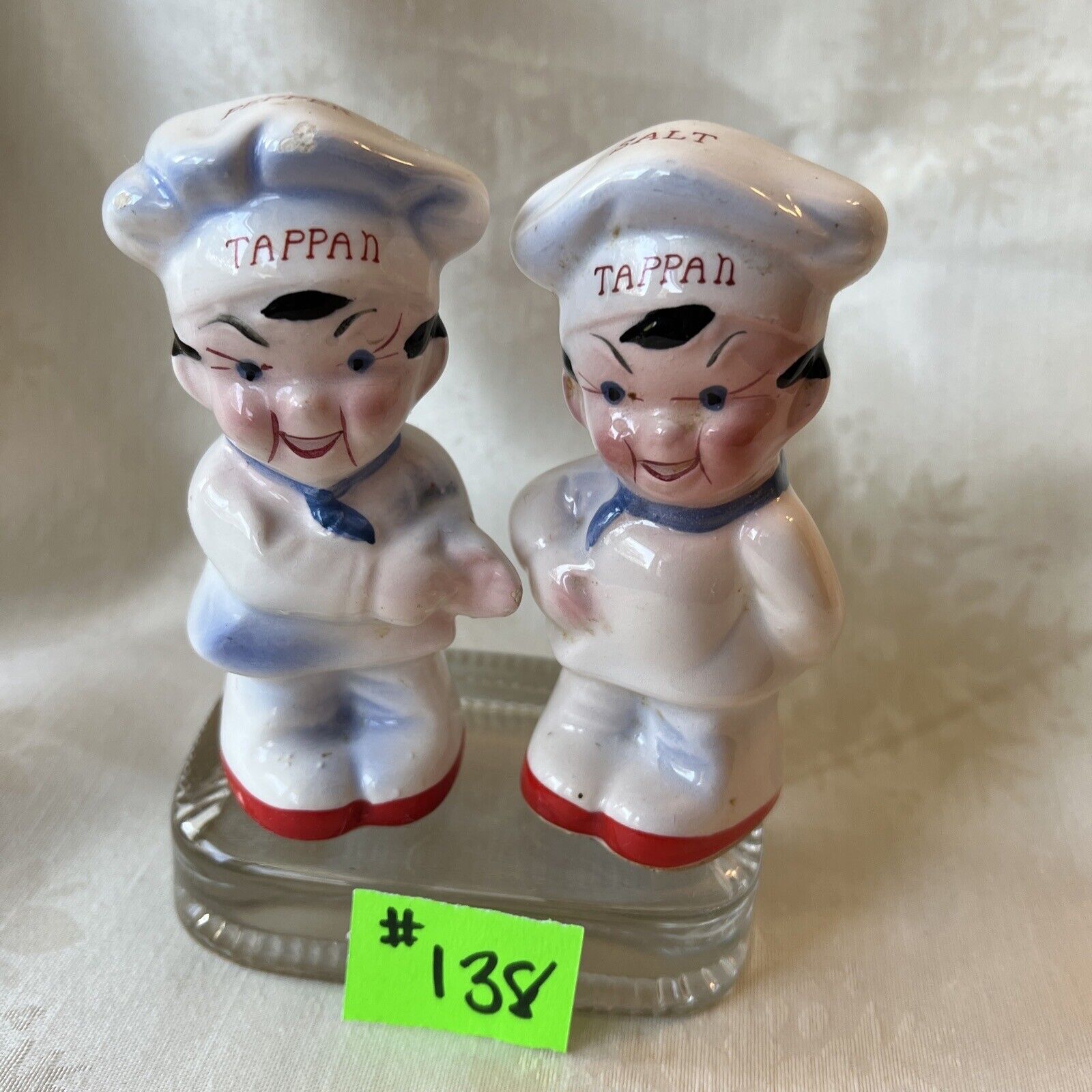Tappan Chefs Salt Pepper Shakers Vintage Advertising 50s Japan Ceramic Preowned