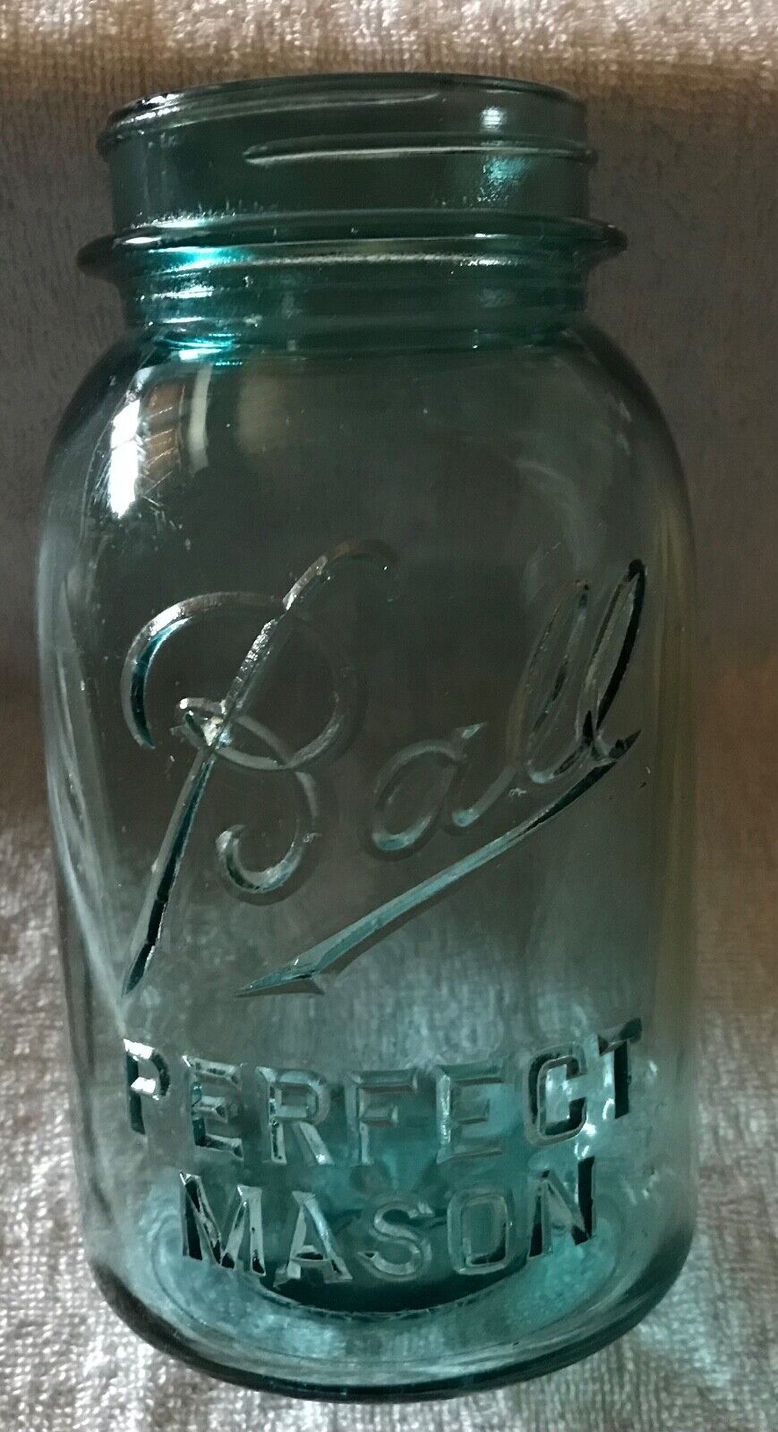 Vintage 1933-1962 Aqua Blue Ball Perfect Mason Quart Jar #1