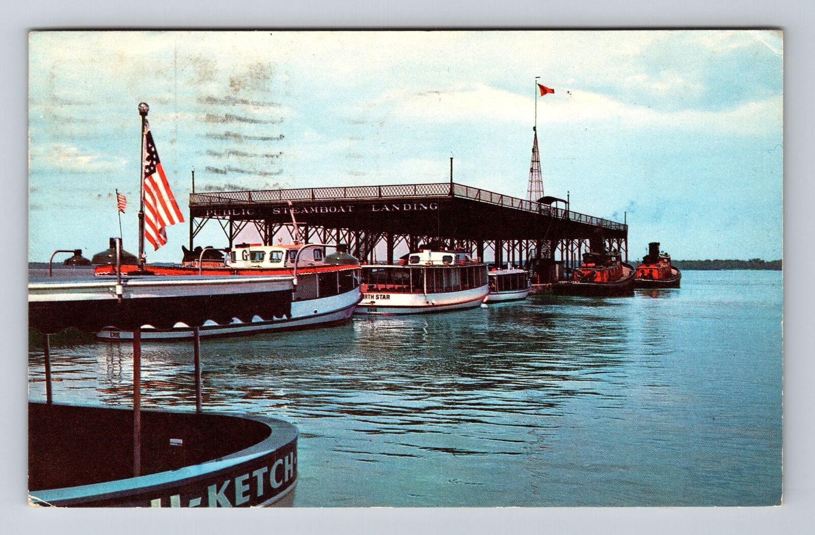 Erie PA-Pennsylvania, Public Steamboat Landing, Vintage c1955 Postcard