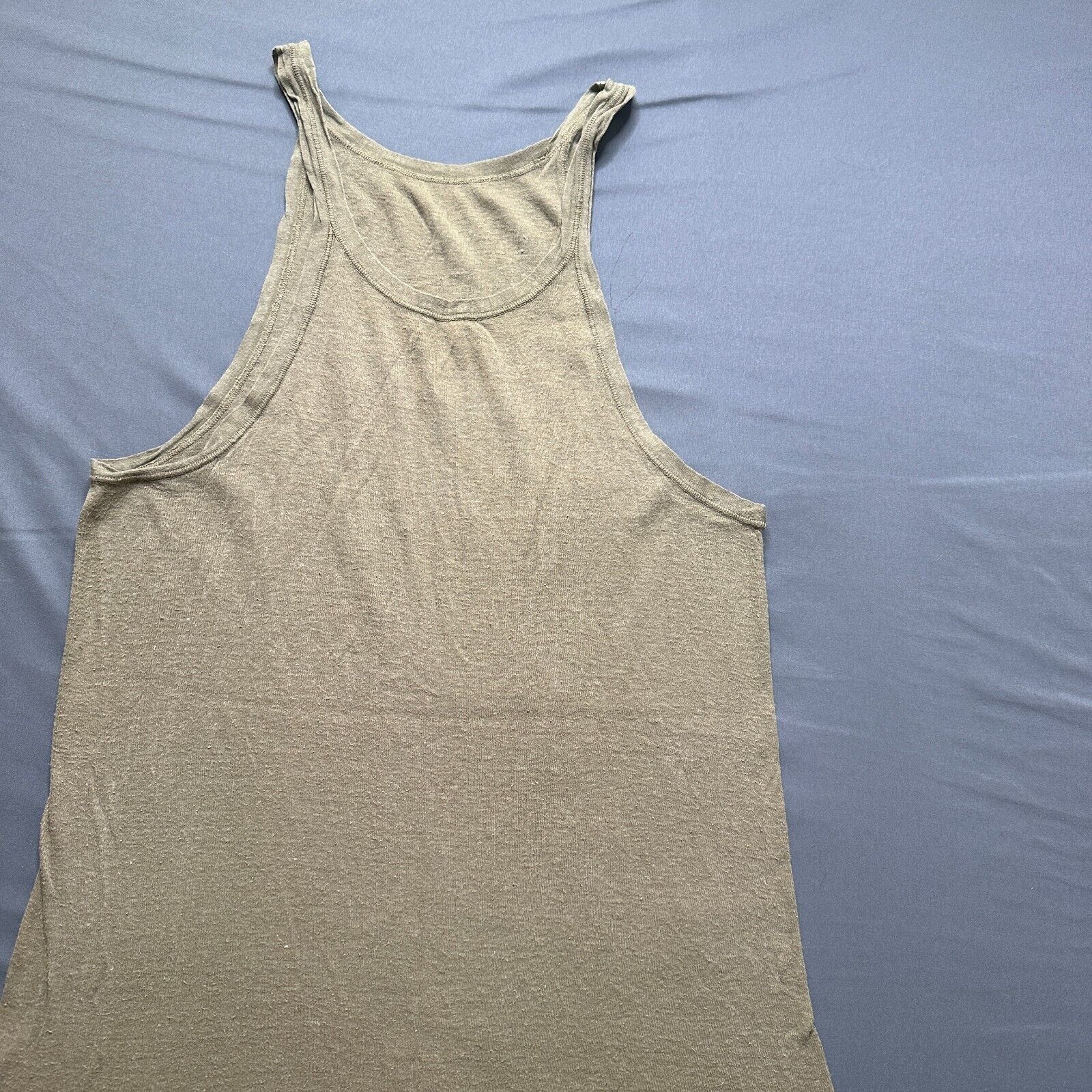 Vintage WW2 US Army Tank Top Mens M/L Olive Green Drab OG Cotton World War Two