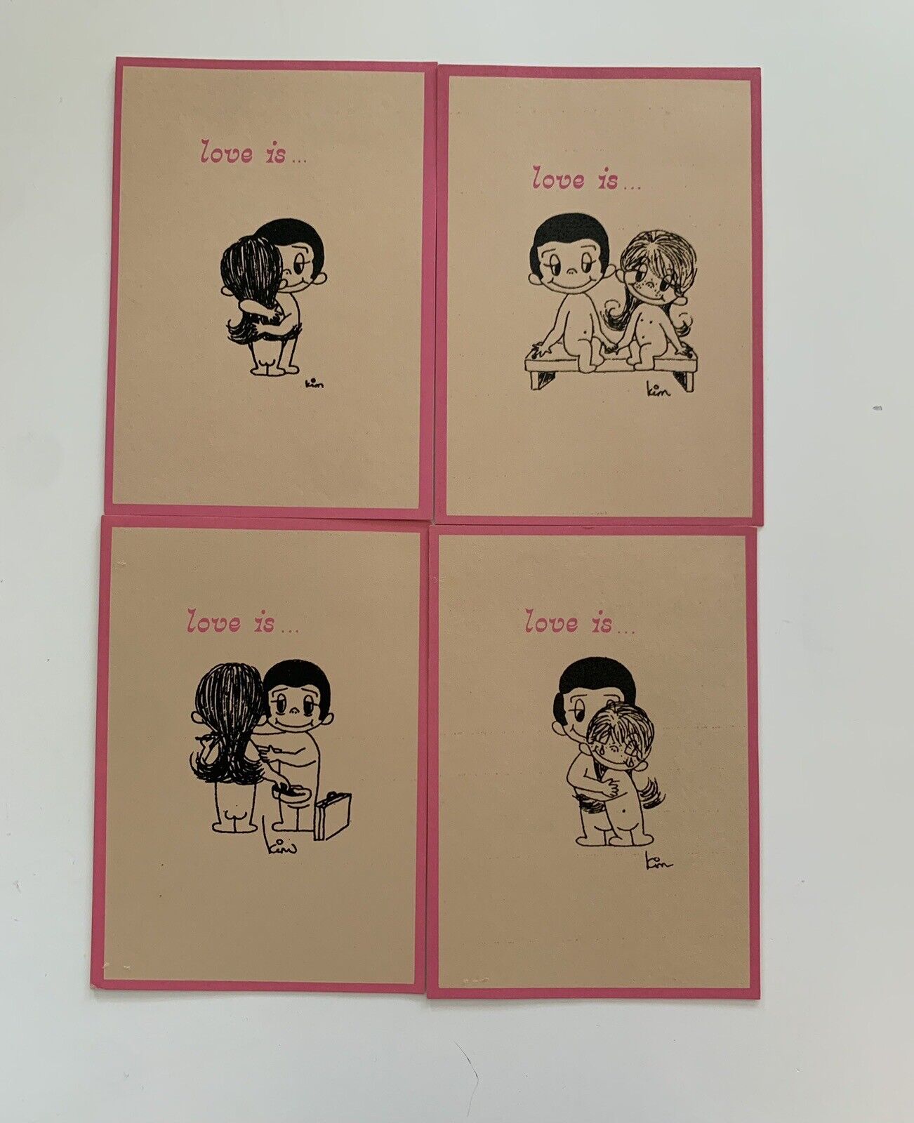 Love Is….Greeting Cards Los Angeles Times Lot Of 4 Vintage Cards Buzza/cardozo