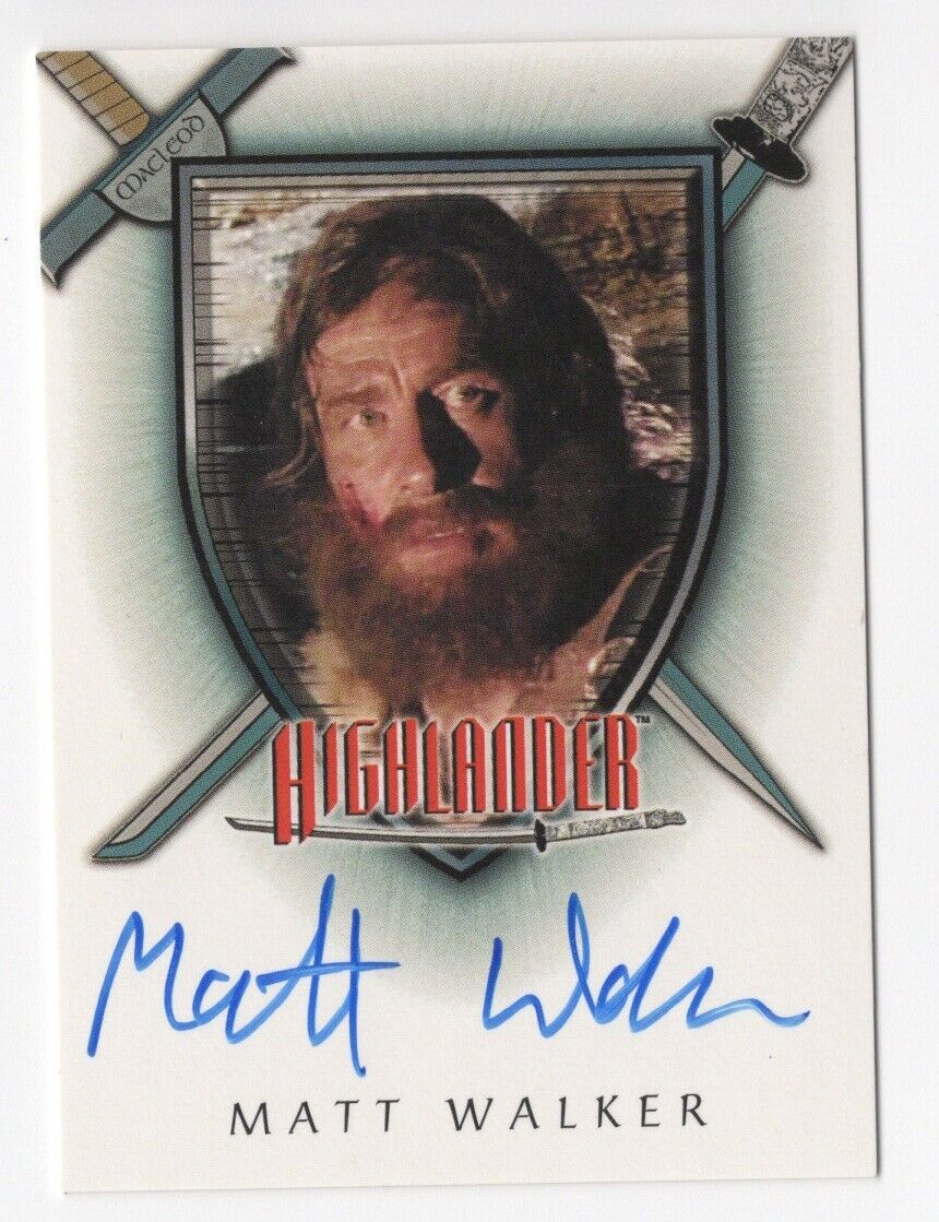 Matt Walker as Ian Macleod Complete Highlander Autograph Card Auto A17
