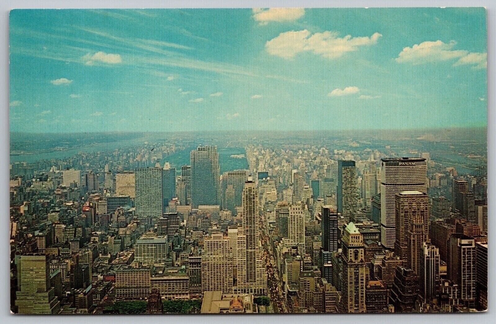 New York City Mid Manhattan Empire State Building View Central Park UNP Postcard