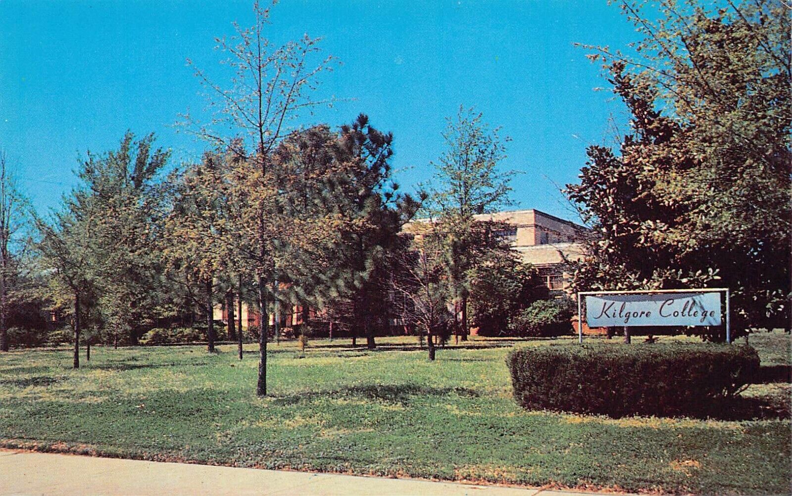 Kilgore College TX Texas Campus Entrance Sign Rangerettes Vtg Postcard D29
