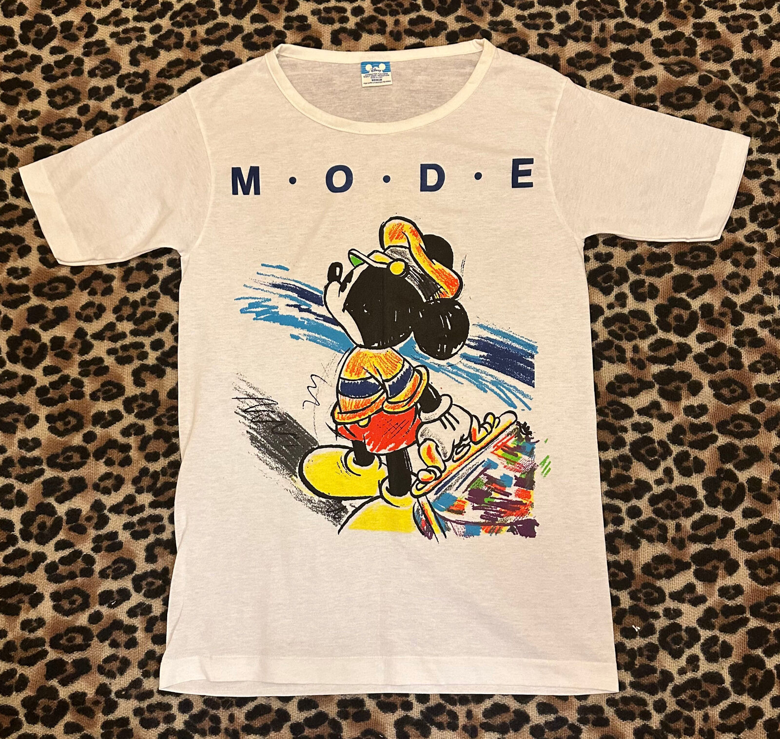Vtg 1980s Disney Character Fashions MICKEY MOUSE MODE T-Shirt sz Medium Suitcase