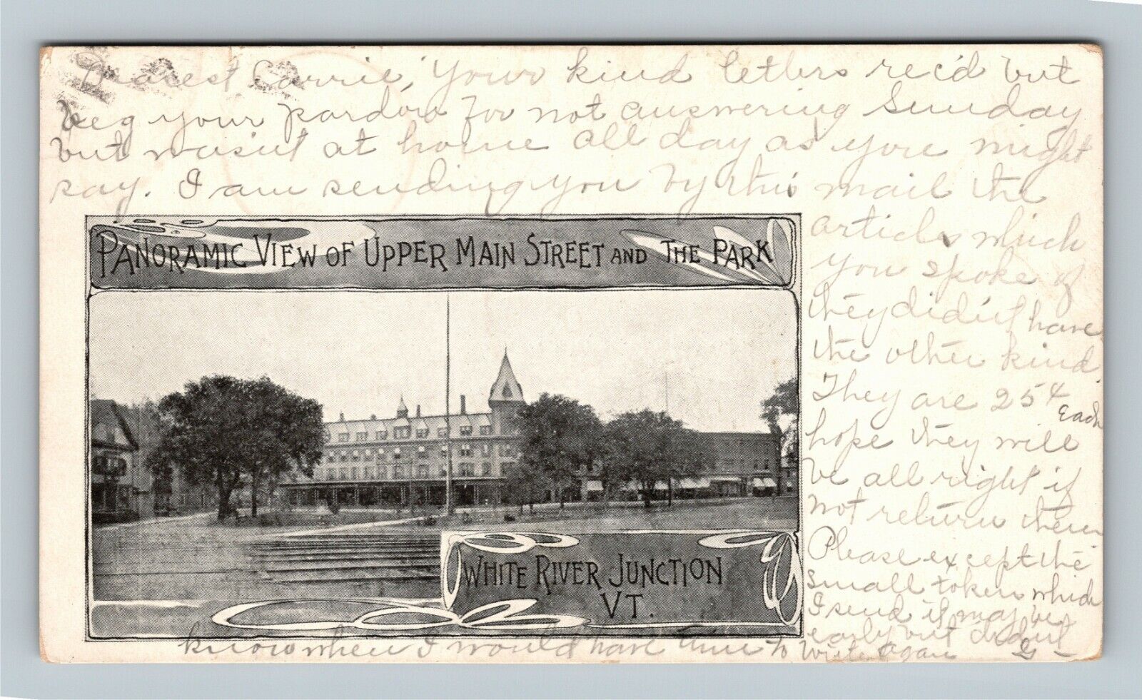 White River Junction VT, Upper Main Street, Vermont c1904 Vintage Postcard