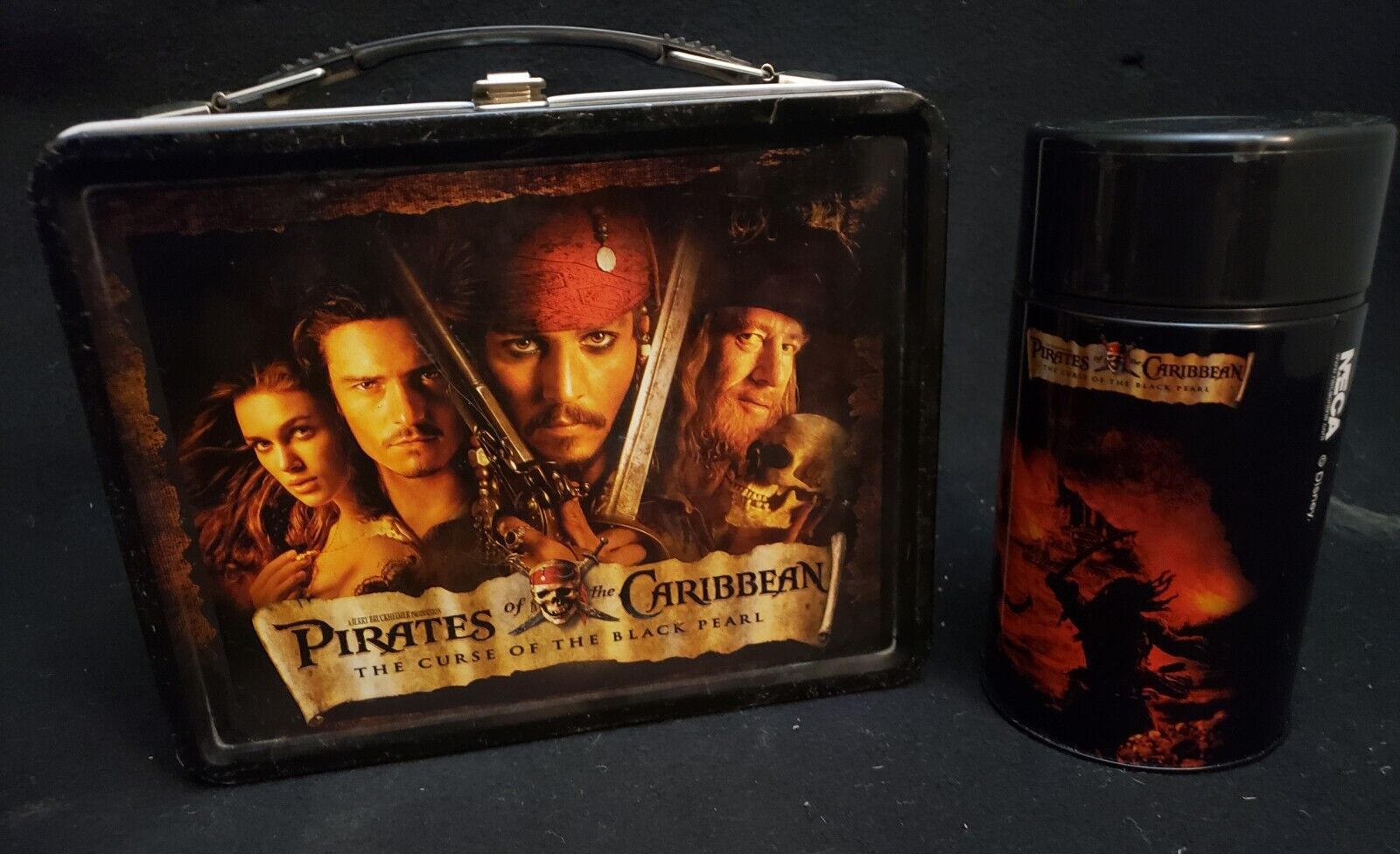 NECA 2001 Pirates Of The Caribbean Lunchbox W/ Thermos