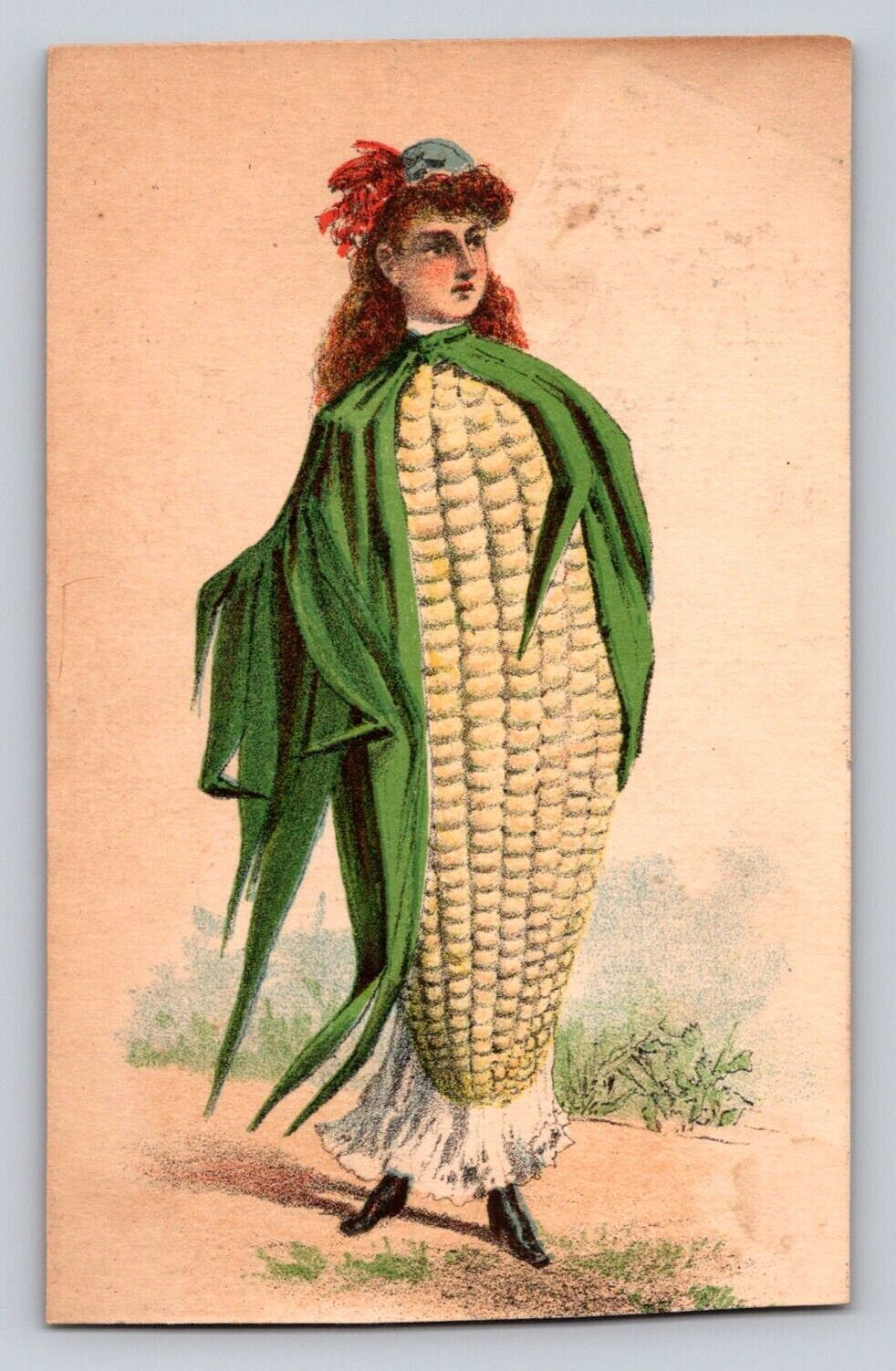 Anthropomorphic Corn Woman McCallum Fertilizers Hurlbut Garrettsville Ohio P740