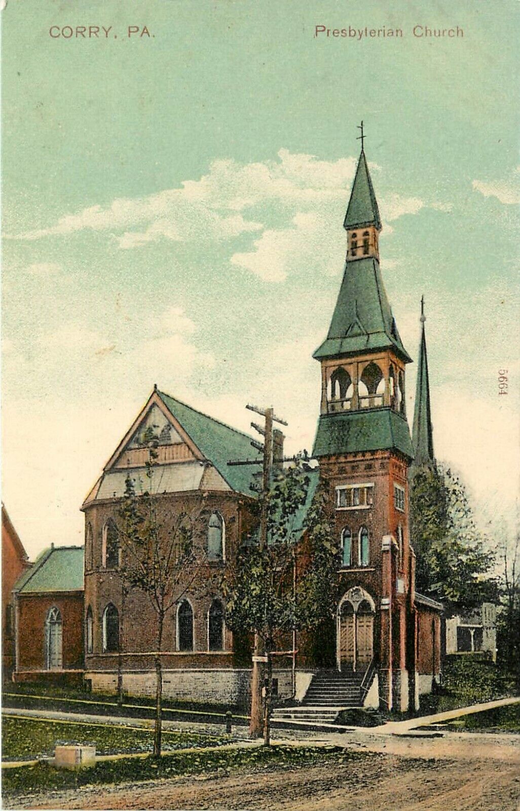c1907 Chromograph Postcard; Corry PA, Presbyterian Church Erie County unposted