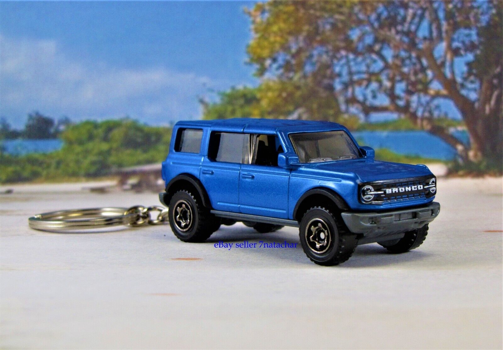 2021 - 2024 Ford Bronco Key Ring Keychain Fob Truck 3D Novelty Gift Blue B