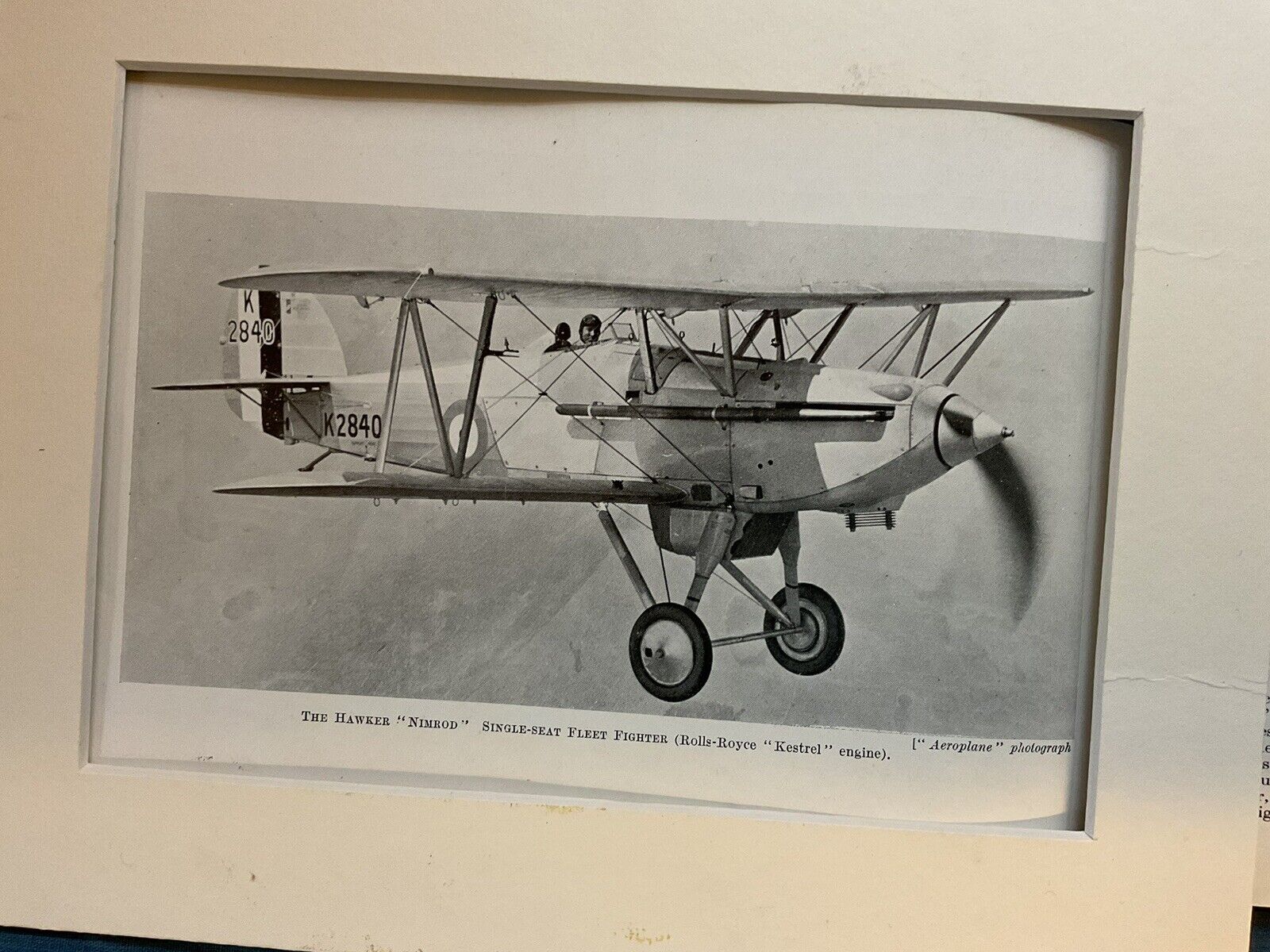 Aviation , Military, Aeronautics, Vintage, photo print , Hawker Nimrod plane