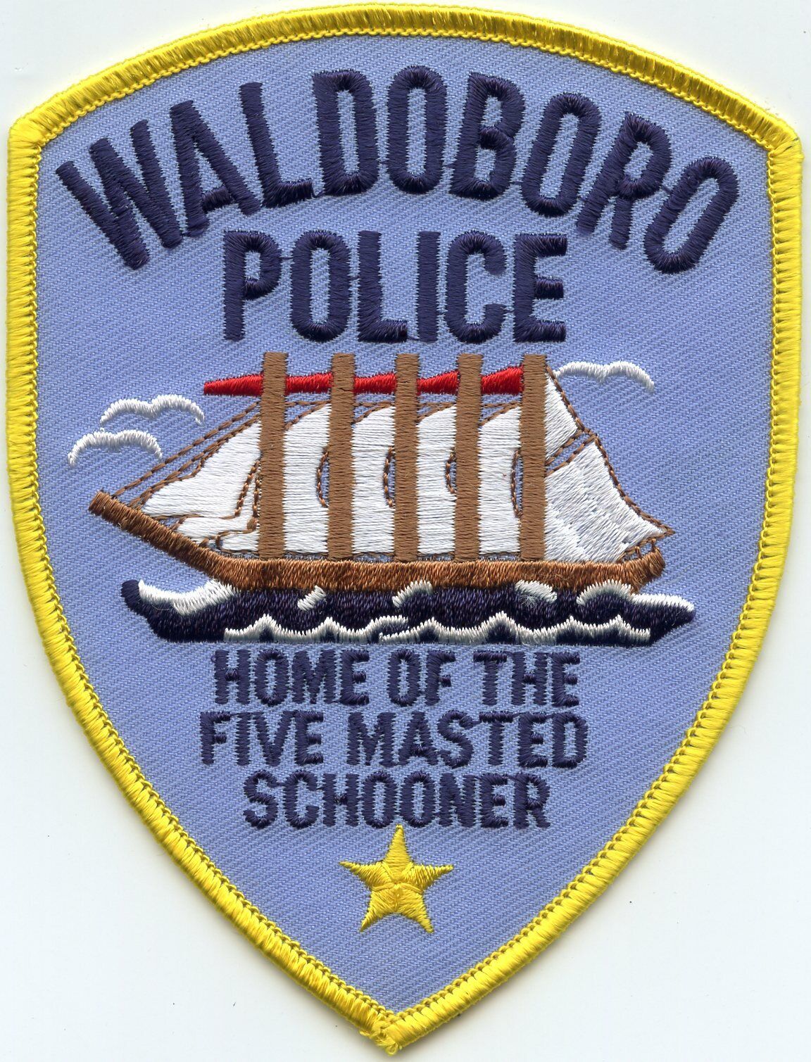 WALDOBORO MAINE ME Home of The Five Masted Schooner POLICE PATCH